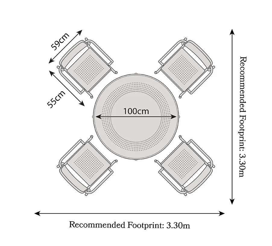 Porto 4 Seater Round Dining Set - Image 18