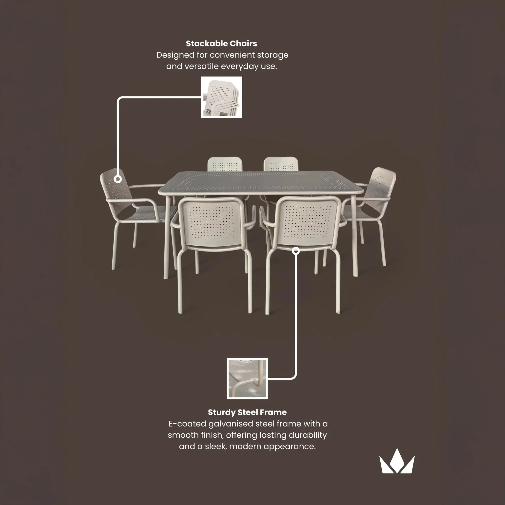 Porto 6 Seater Rectangular Dining Set - Image 19