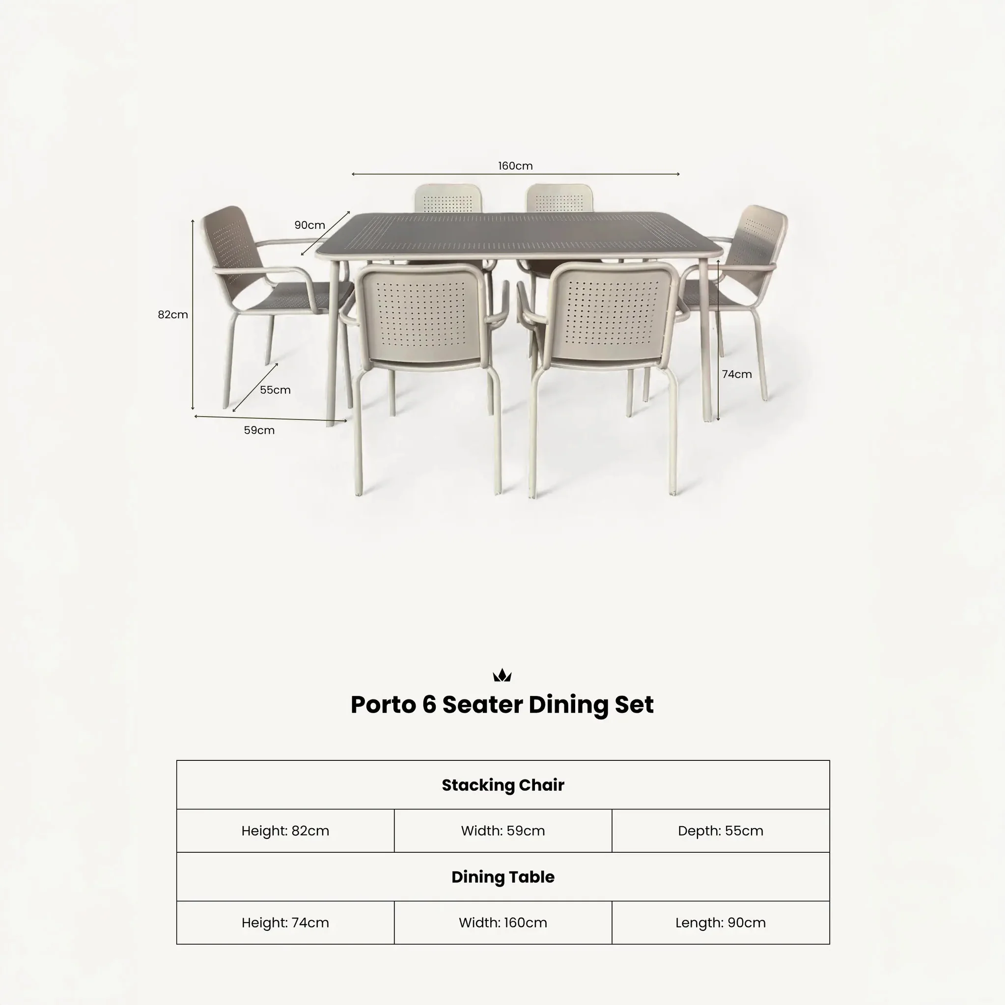 Porto 6 Seater Rectangular Dining Set - Image 20