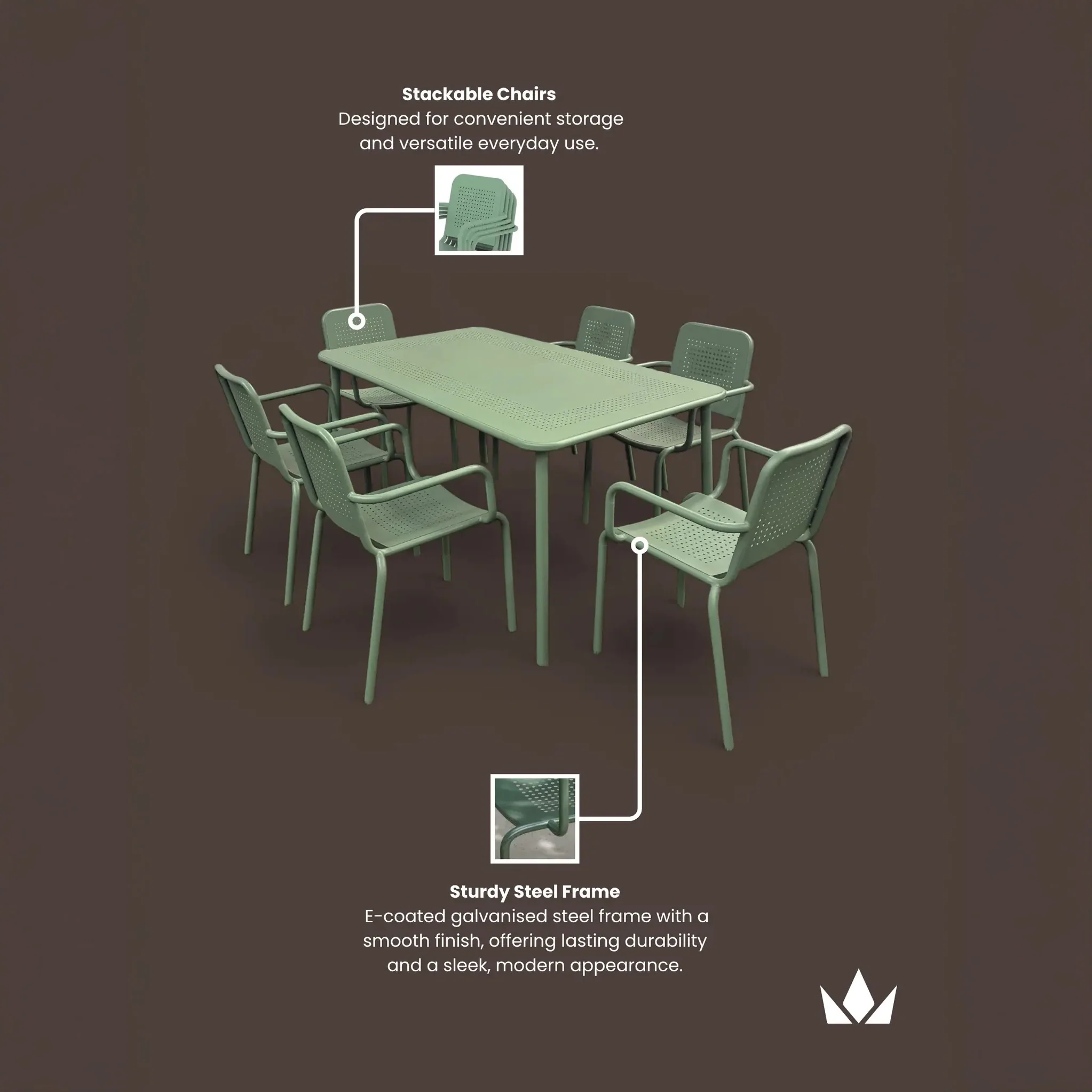 Porto 6 Seater Rectangular Dining Set - Image 6