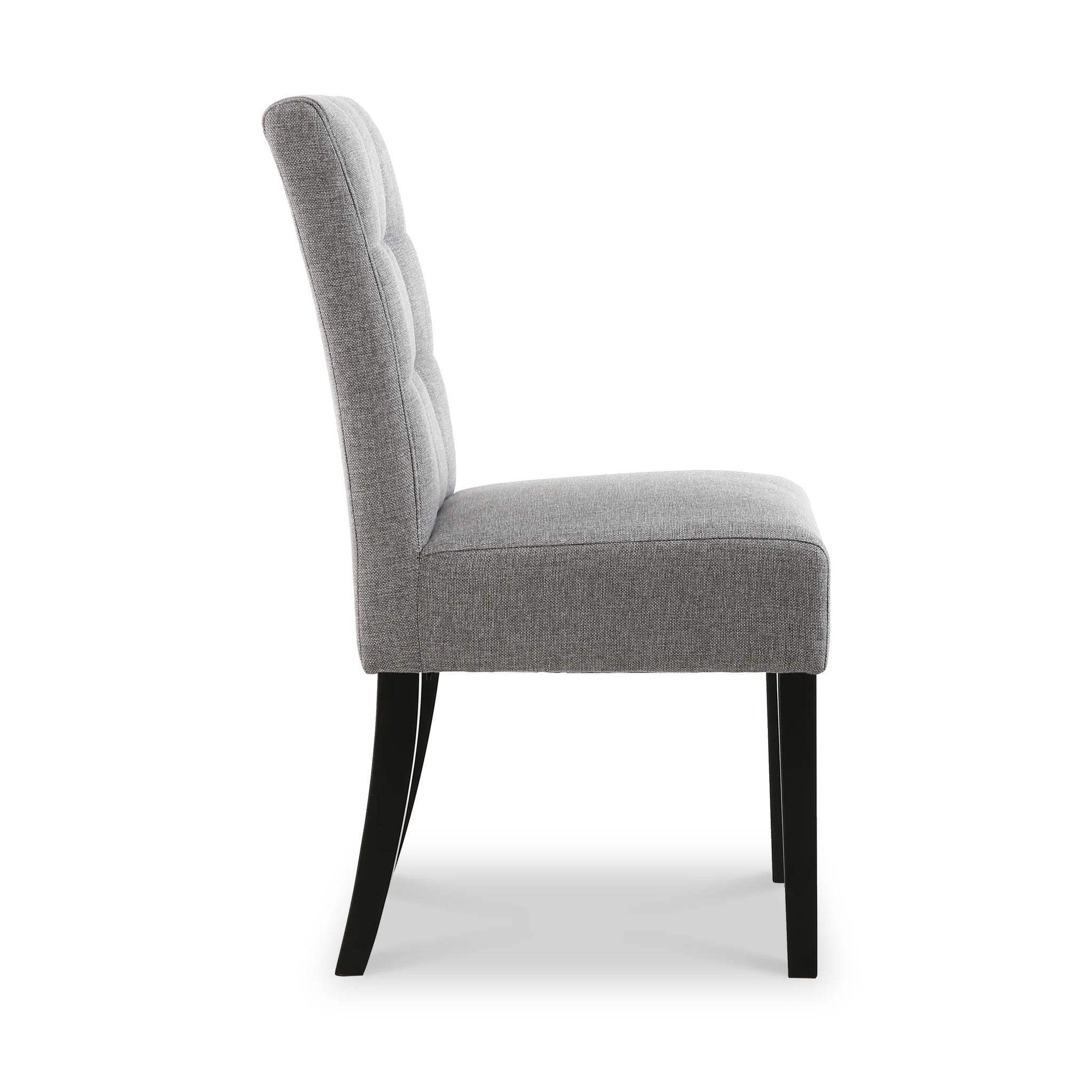 Pryder Faux Linen Dining Chair with Black Legs - Image 12