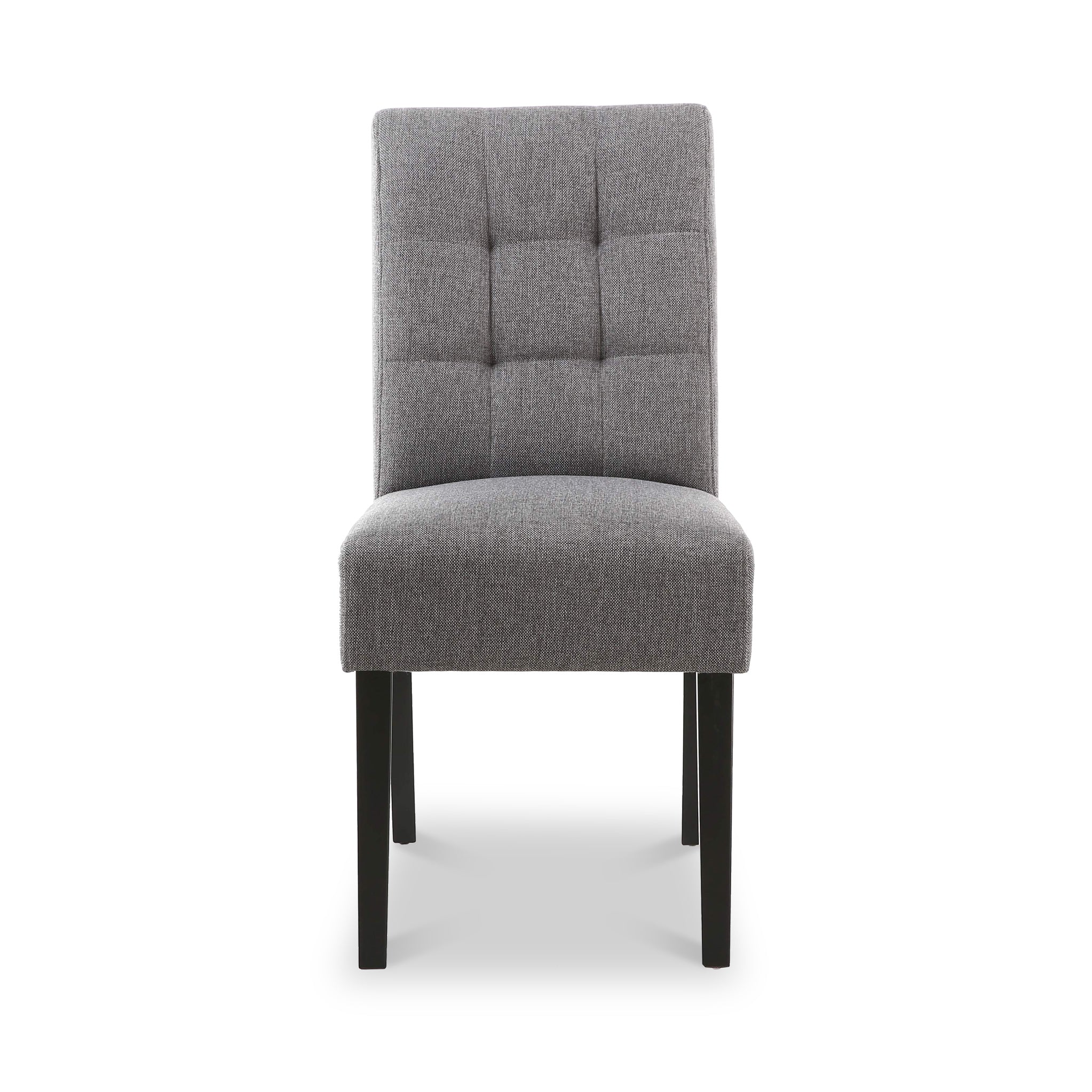 Pryder Faux Linen Dining Chair with Black Legs - Image 3