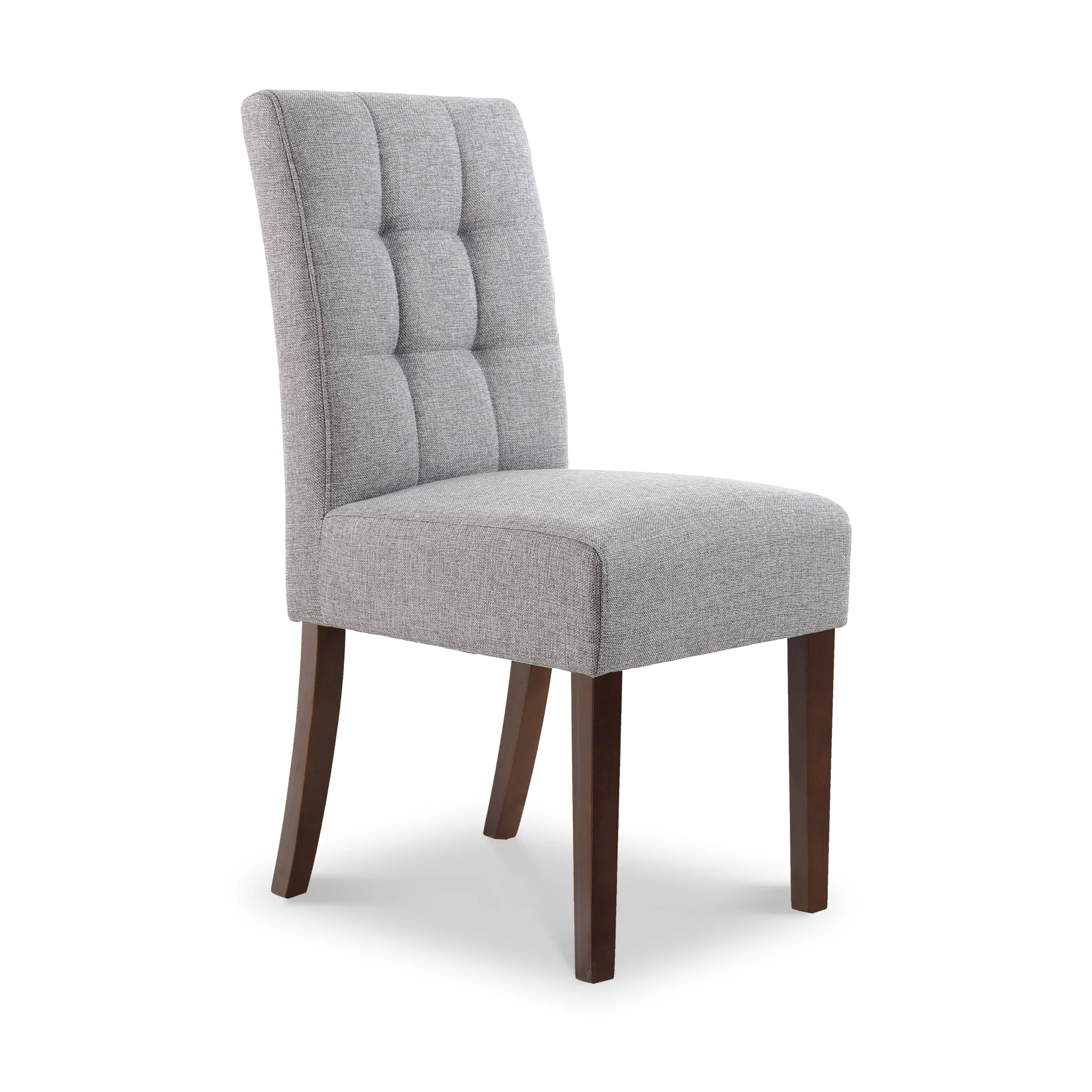 Pryder Faux Linen Dining Chair with Walnut Legs - Image 2
