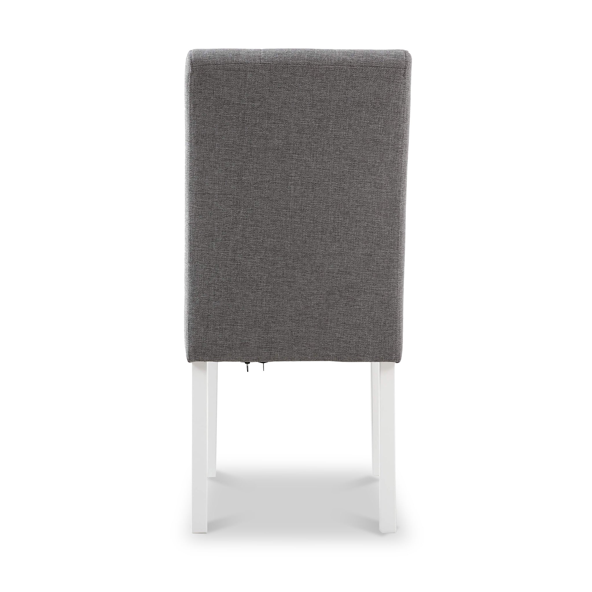 Pryder Faux Linen Dining Chair with White Legs - Image 11