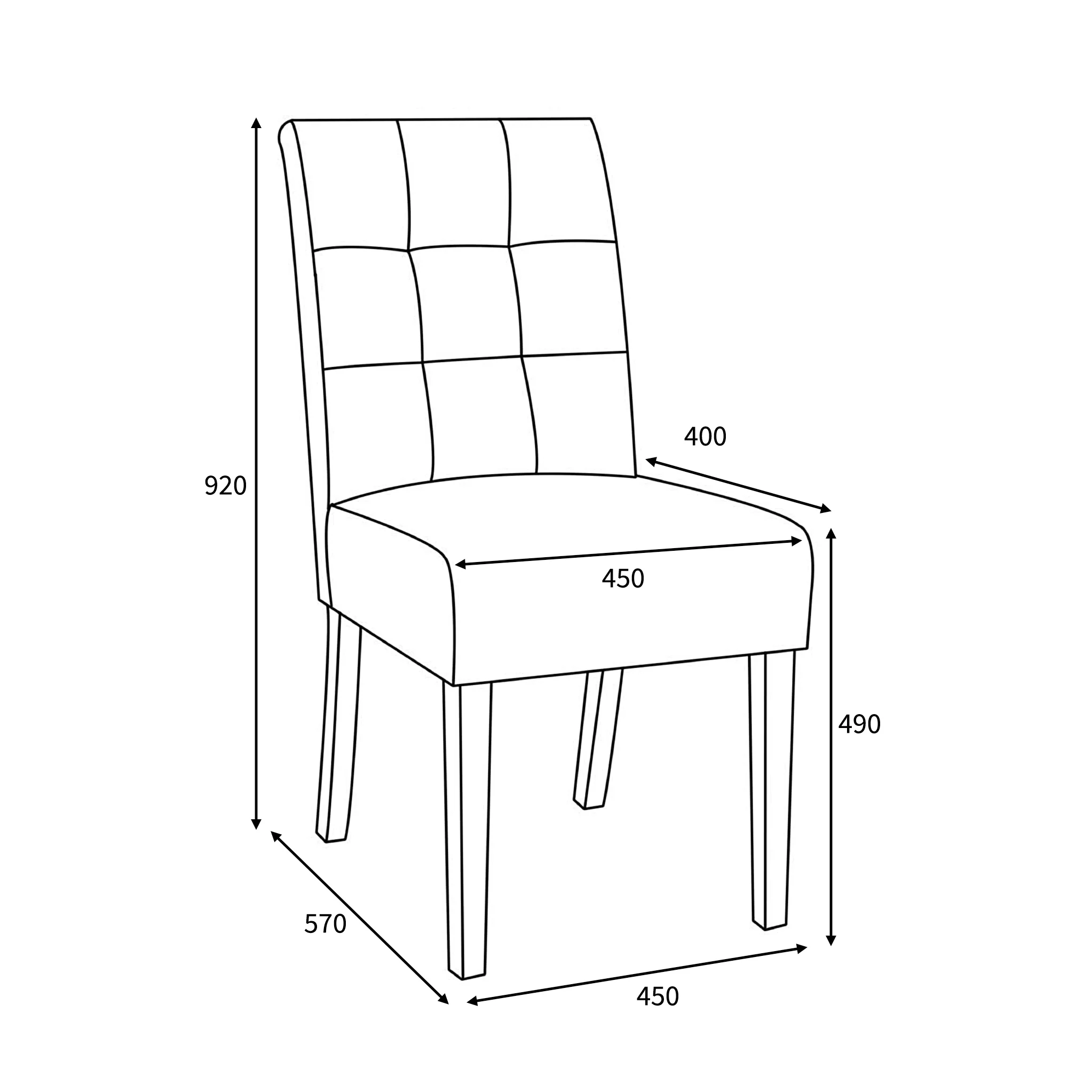 Pryder Faux Linen Dining Chair with White Legs - Image 13