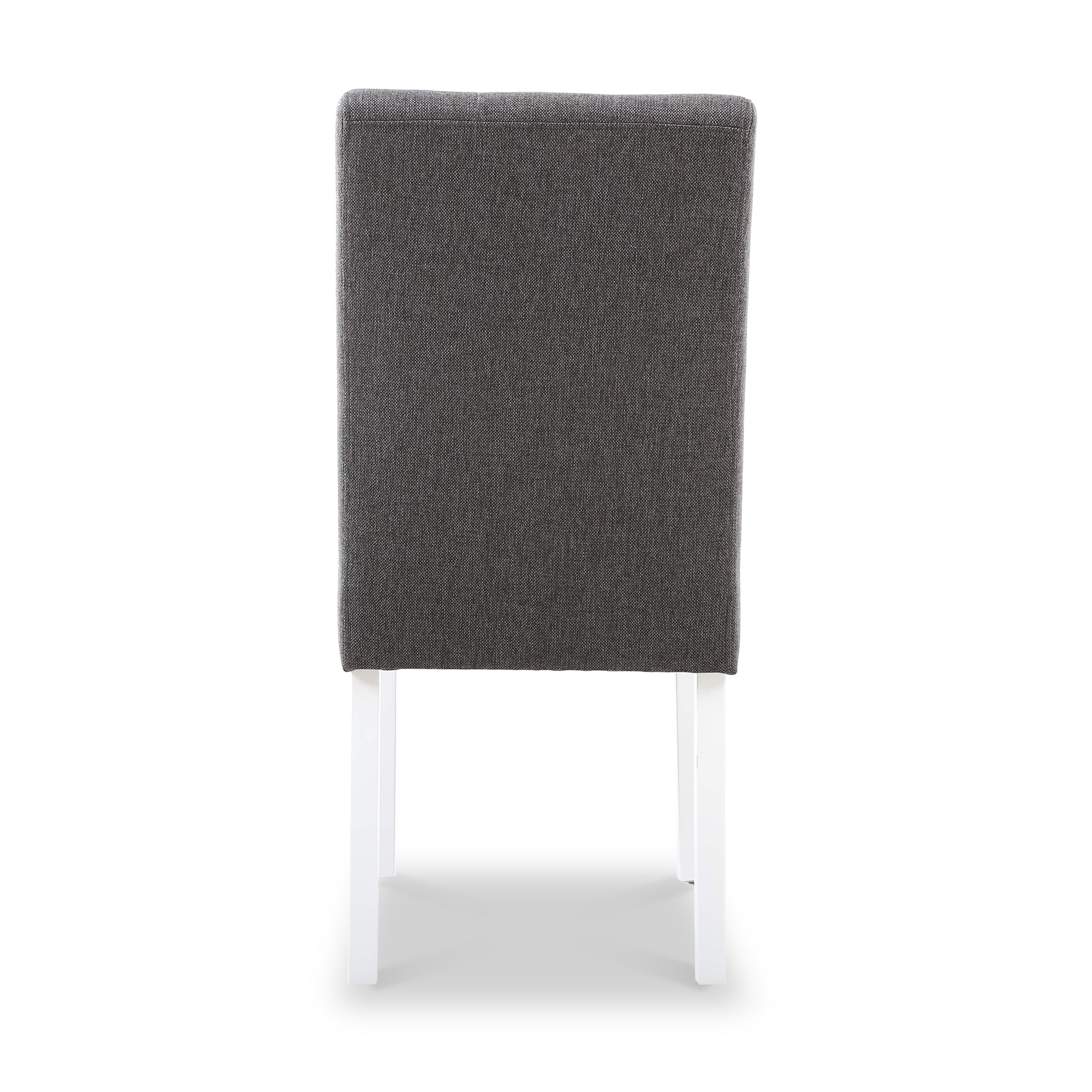 Pryder Faux Linen Dining Chair with White Legs - Image 5