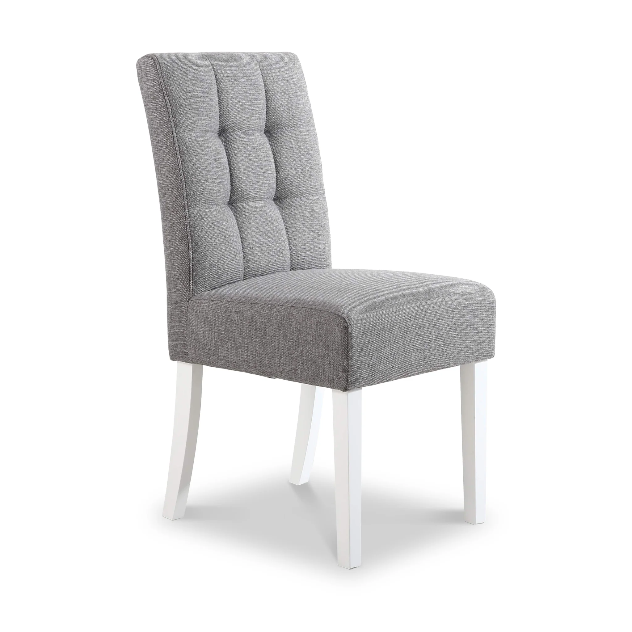 Pryder Faux Linen Dining Chair with White Legs - Image 7