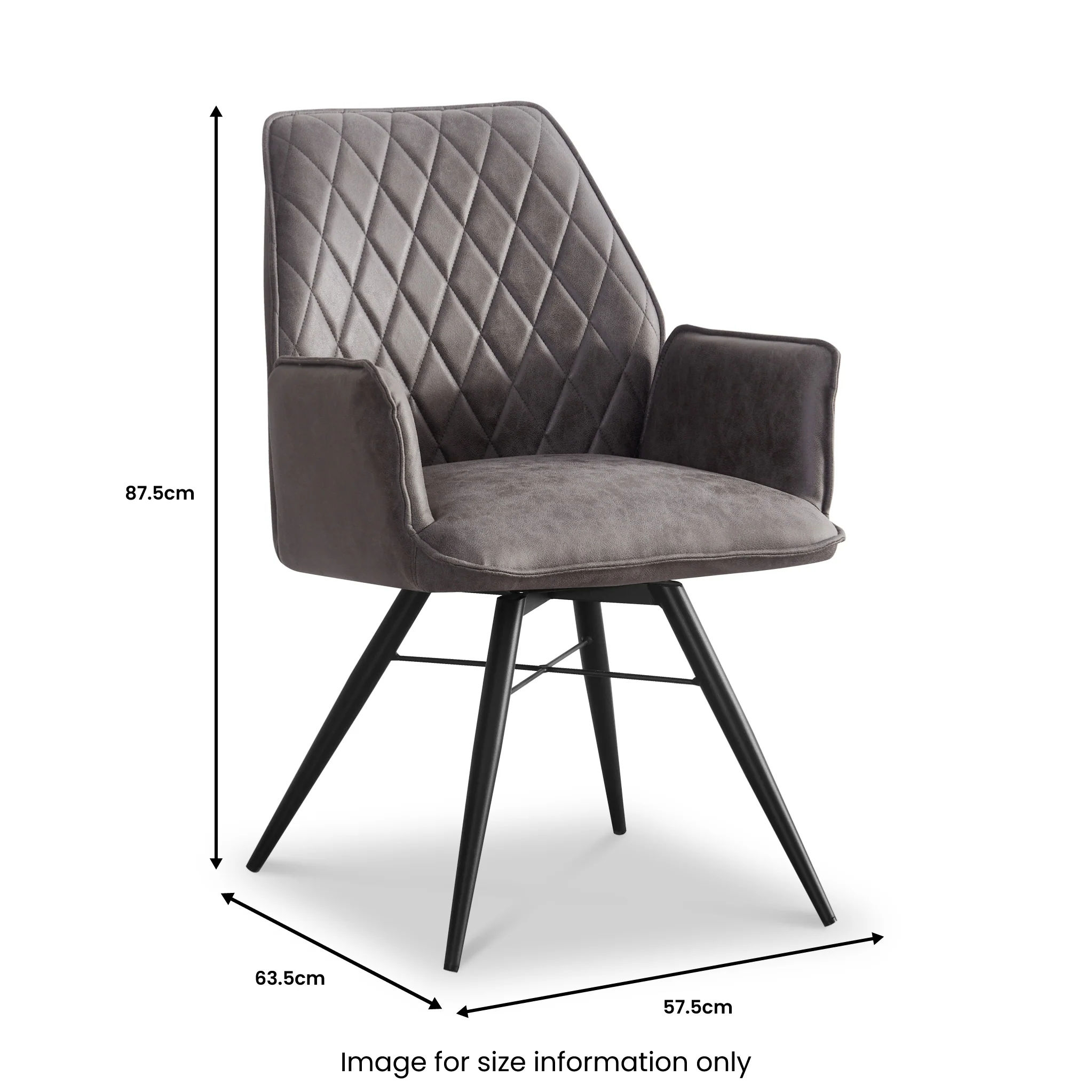 Quinn Faux Leather Swivel Dining Chair - Image 8