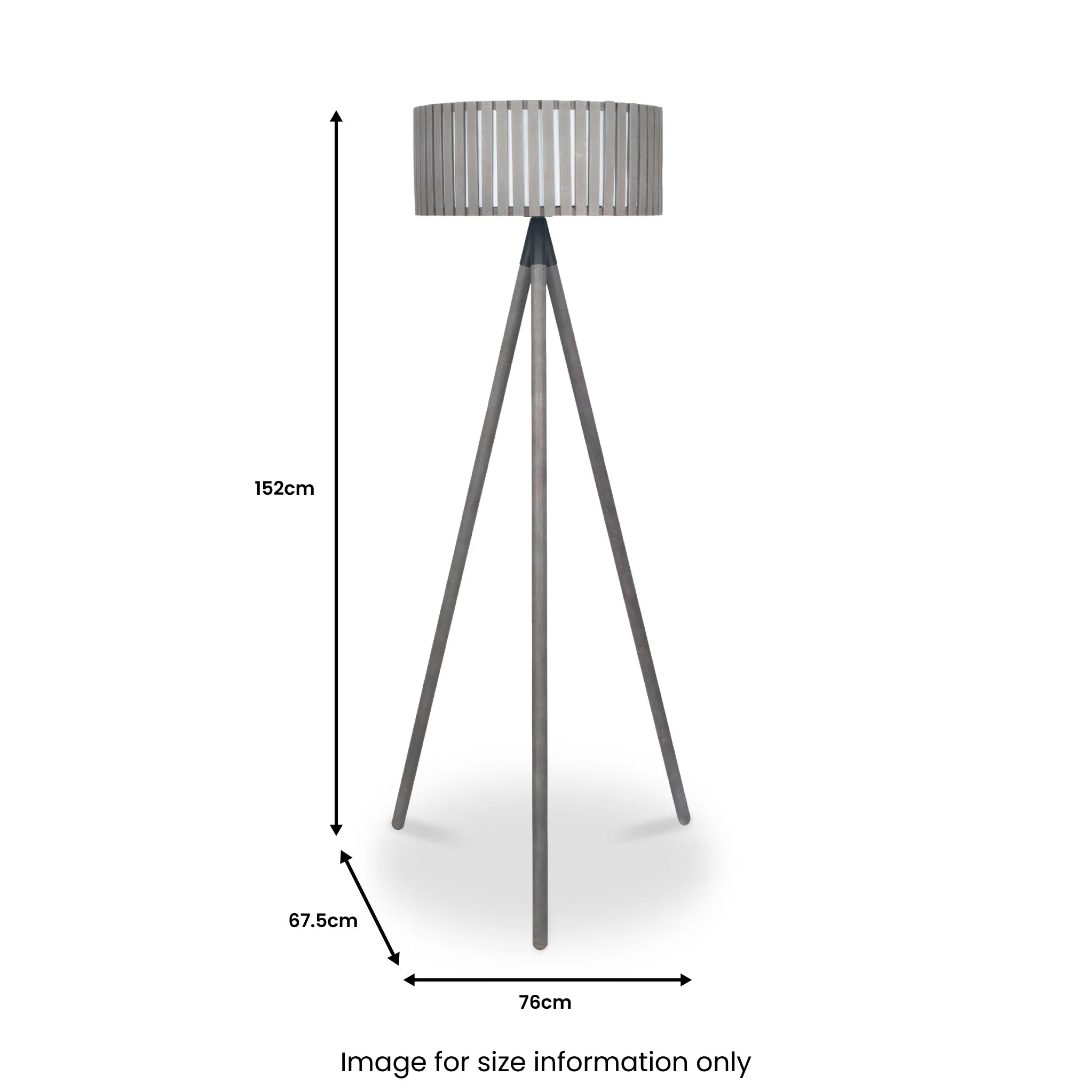 Rabanne Antique Wood Slat Tripod Floor Lamp - Image 6