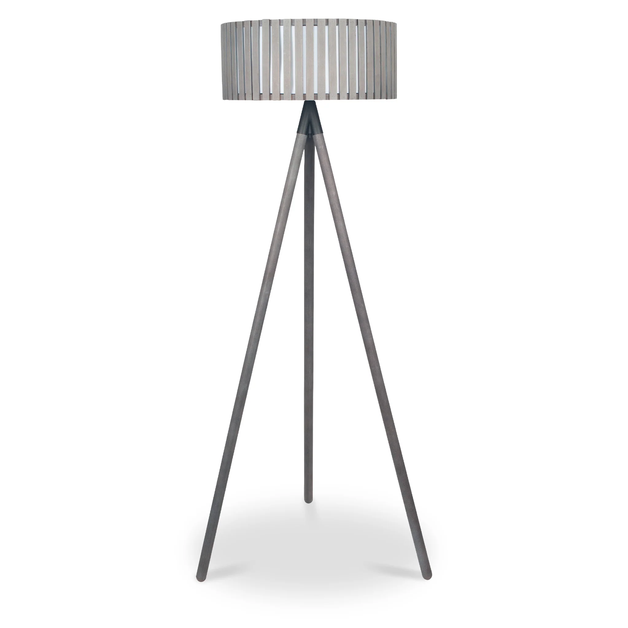 Rabanne Antique Wood Slat Tripod Floor Lamp - Image 3