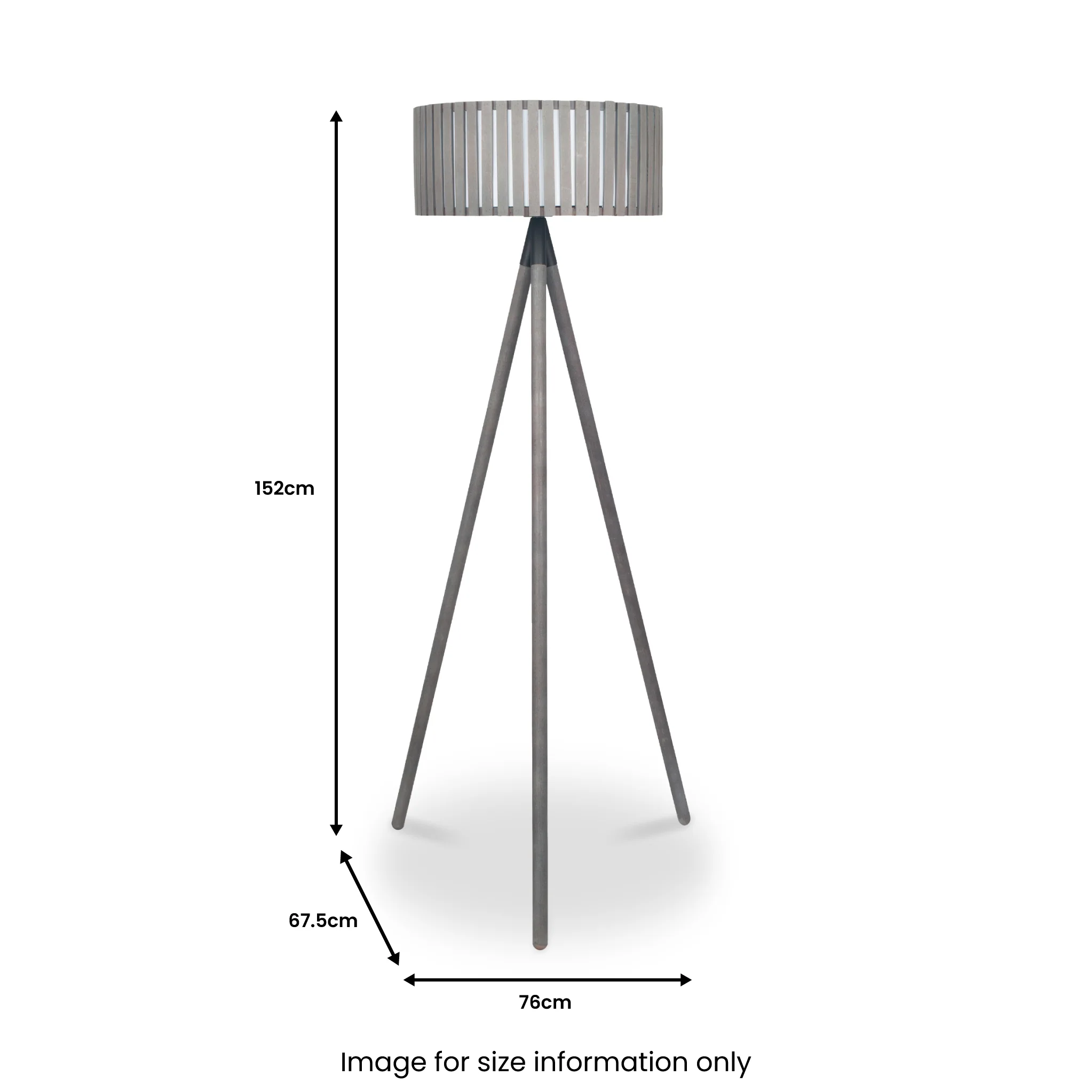 Rabanne Antique Wood Slat Tripod Floor Lamp - Image 6