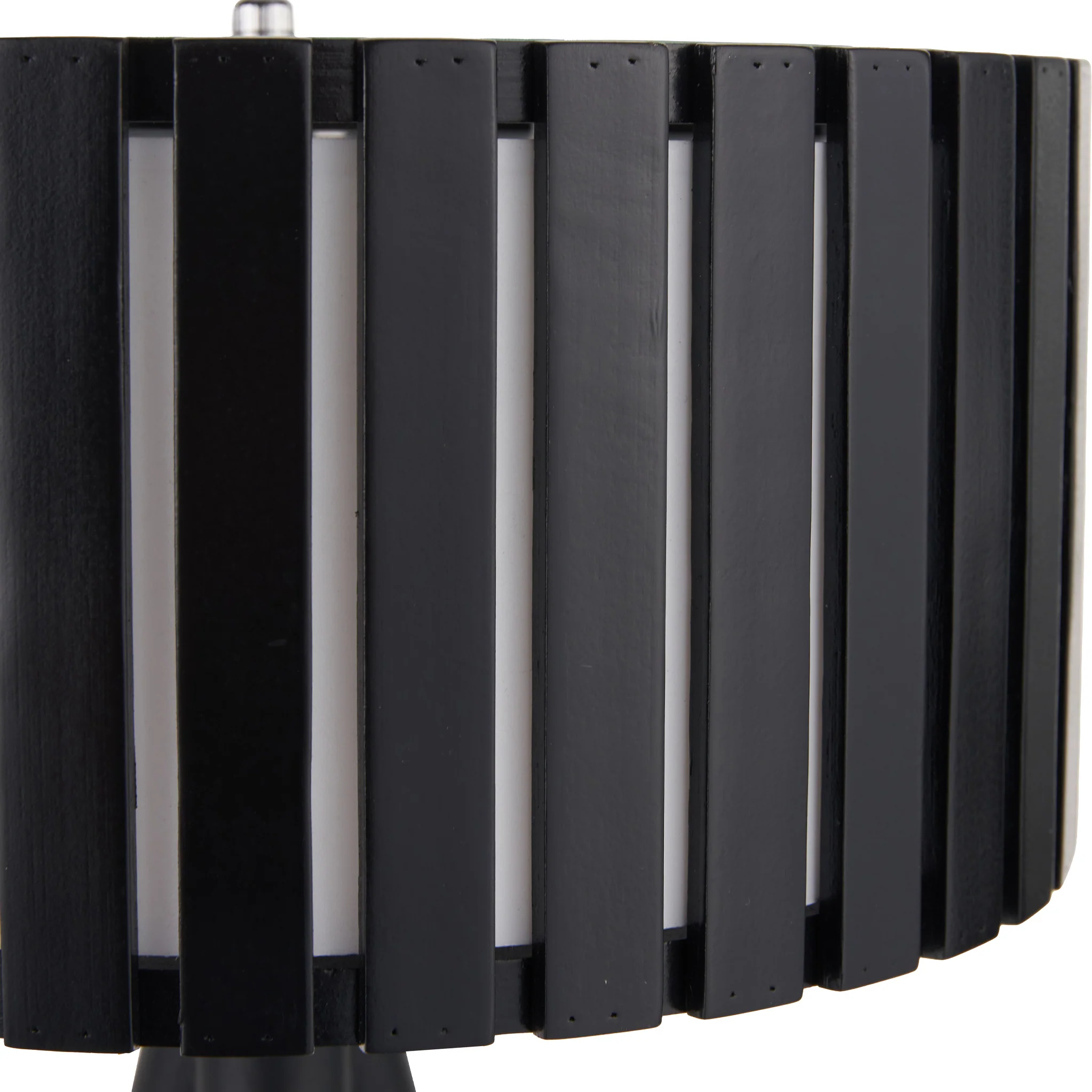 Rabanne Slatted Black Wood Tripod Table Lamp - Image 3