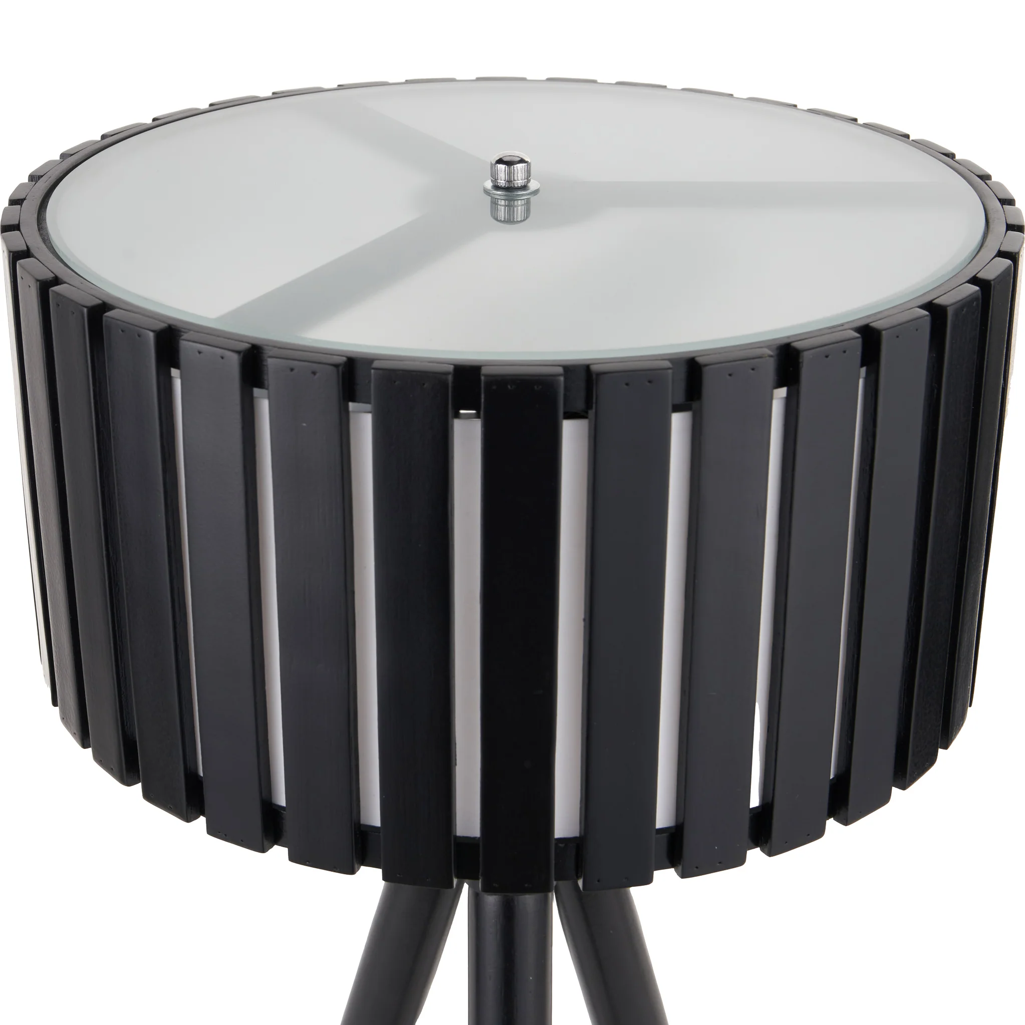 Rabanne Slatted Black Wood Tripod Table Lamp - Image 5