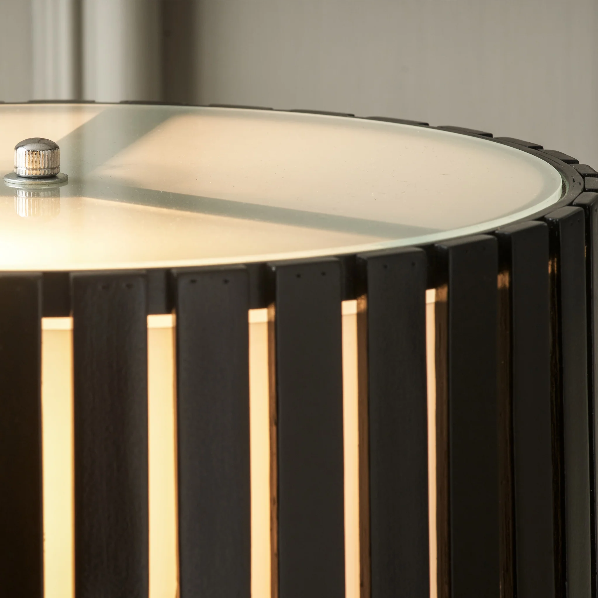 Rabanne Slatted Black Wood Tripod Table Lamp - Image 6