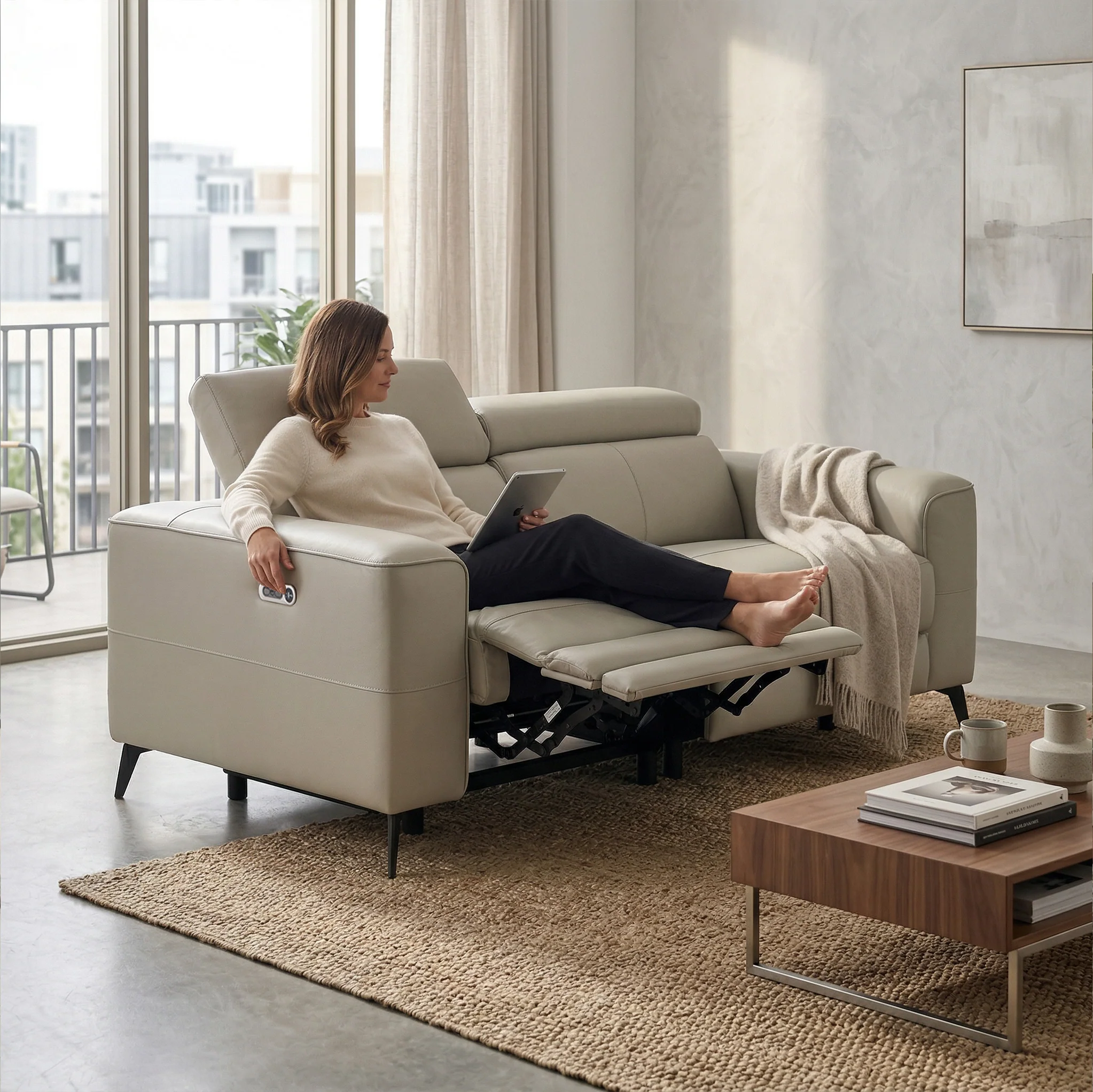 Radford Leather Dual Power Recliner 2 Seater Sofa - Image 10