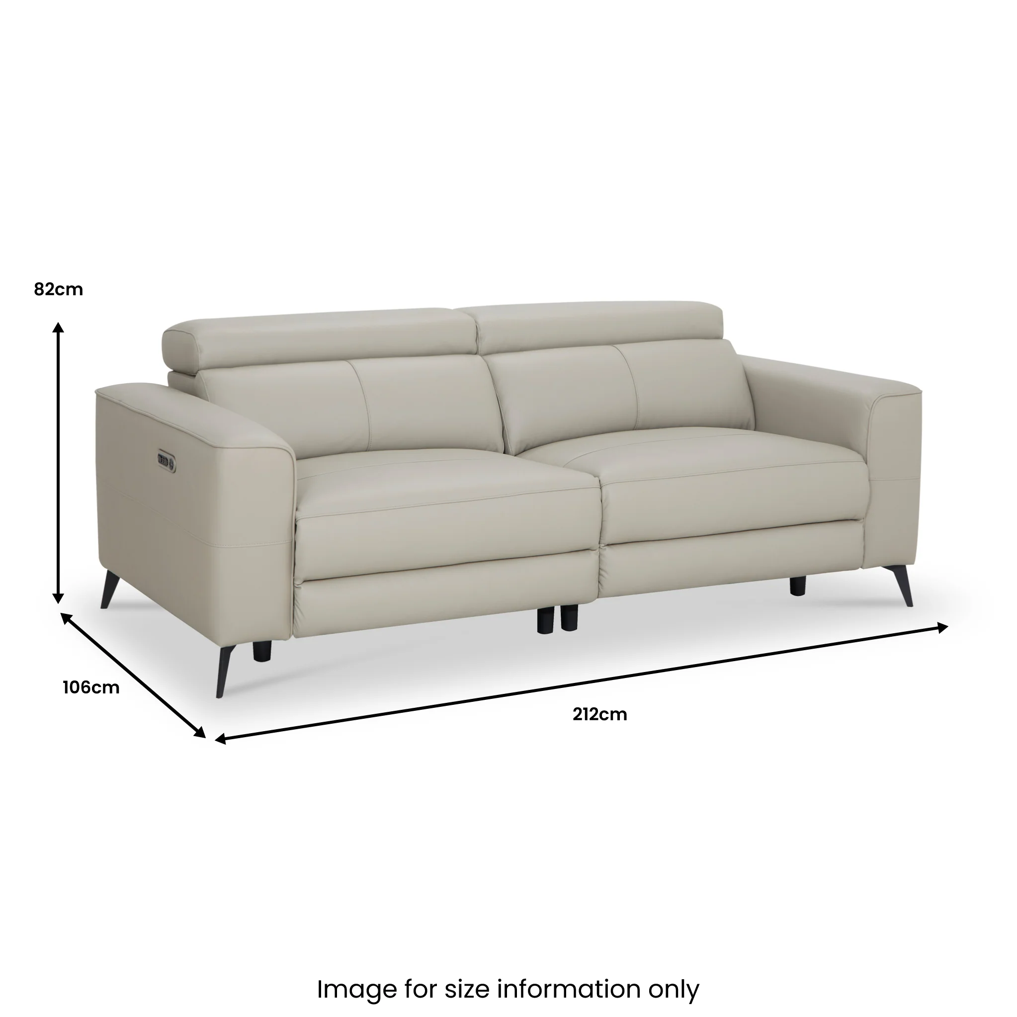 Radford Leather Dual Power Recliner 3 Seater Sofa - Image 14