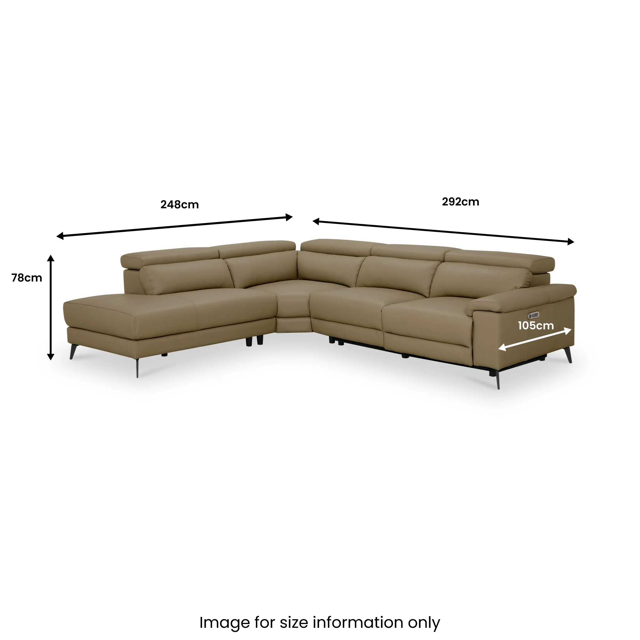 Radford Leather Power Reclining Corner Chaise Sofa - Image 12