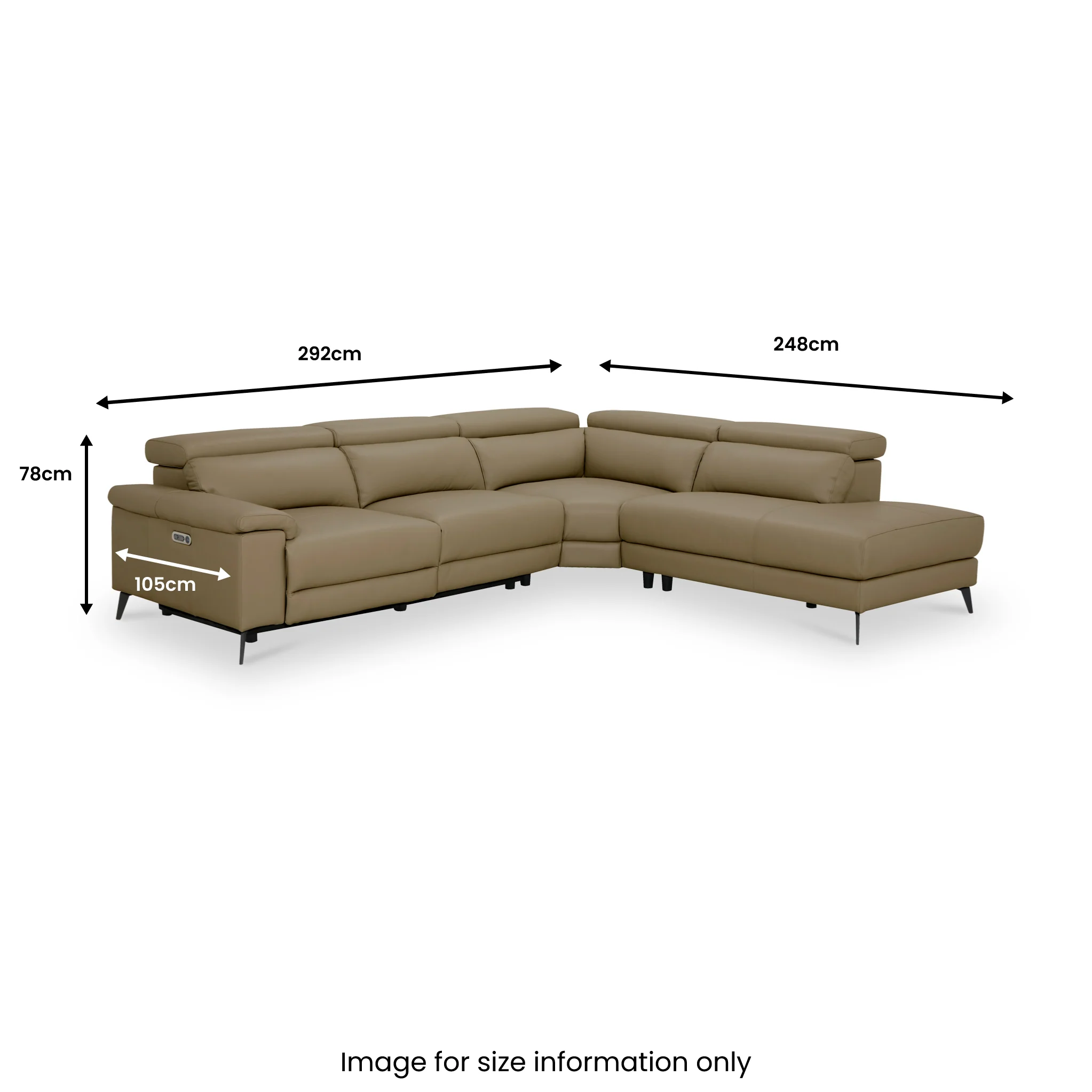 Radford Leather Power Reclining Corner Chaise Sofa - Image 13