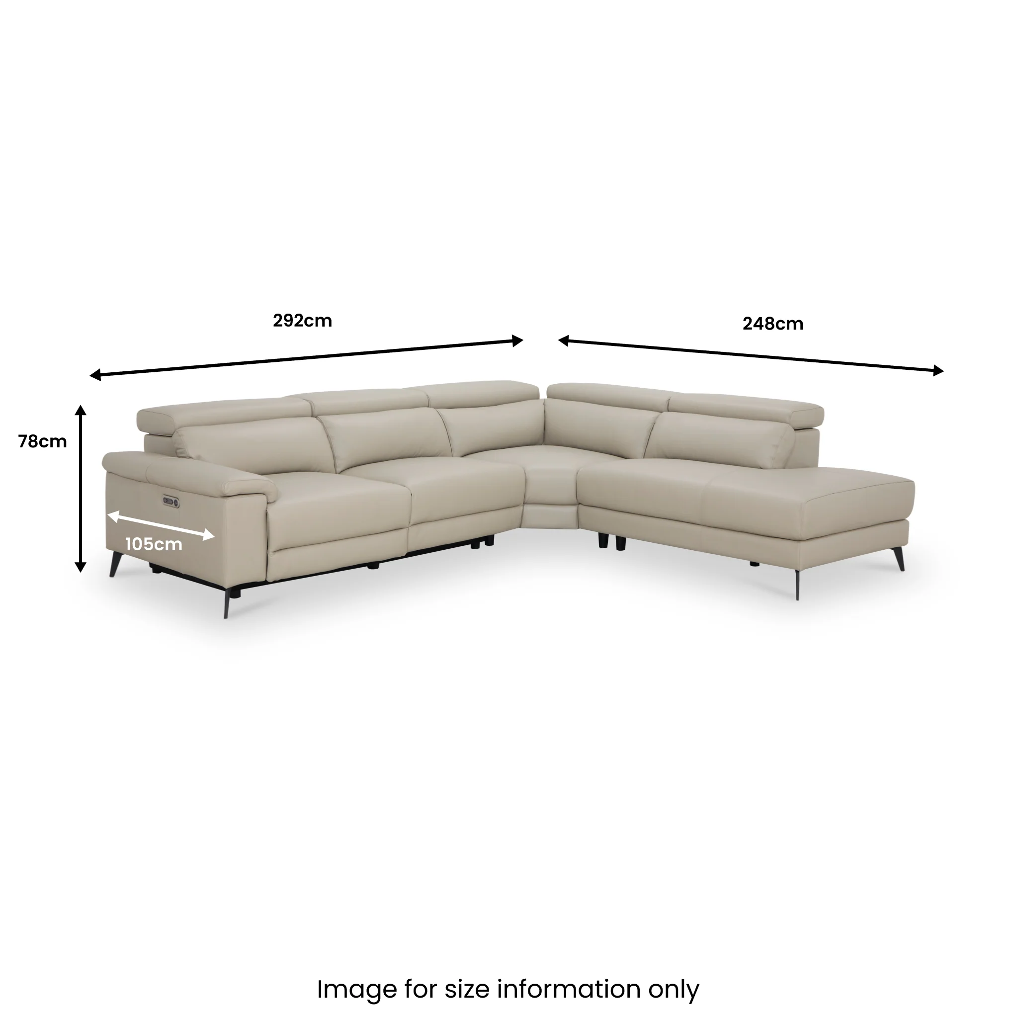 Radford Leather Power Reclining Corner Chaise Sofa - Image 25