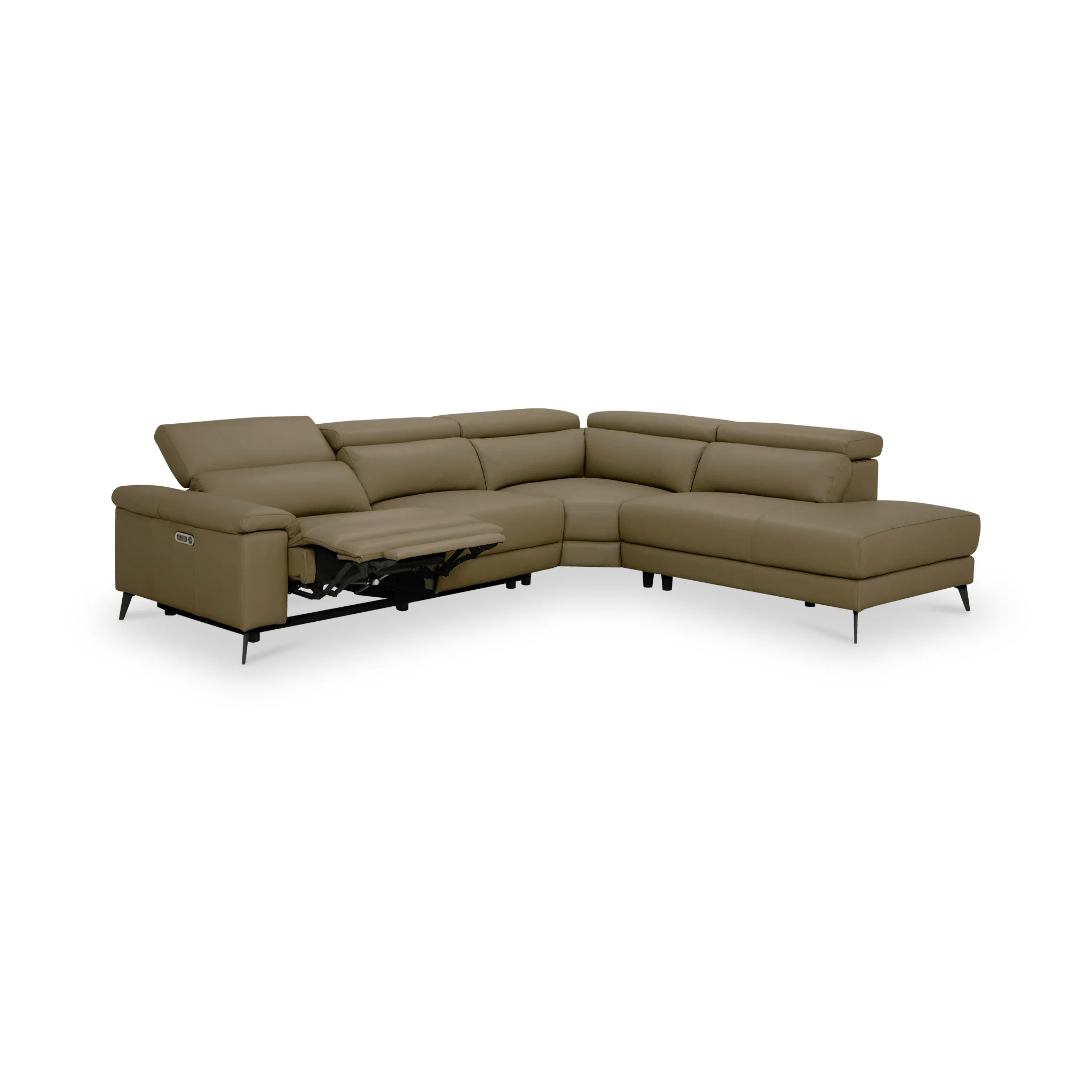 Radford Leather Power Reclining Corner Chaise Sofa - Image 3