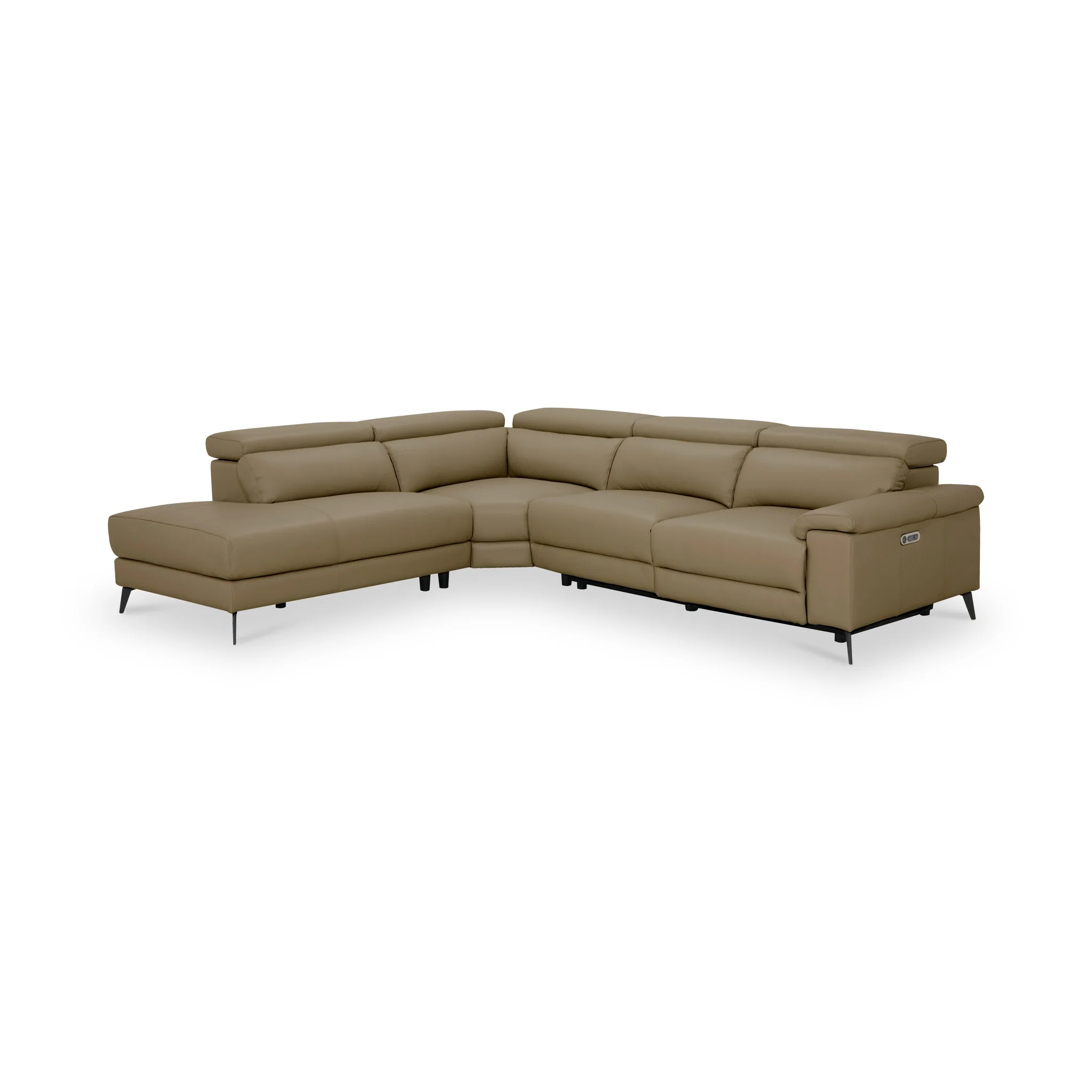 Radford Leather Power Reclining Corner Chaise Sofa - Image 8