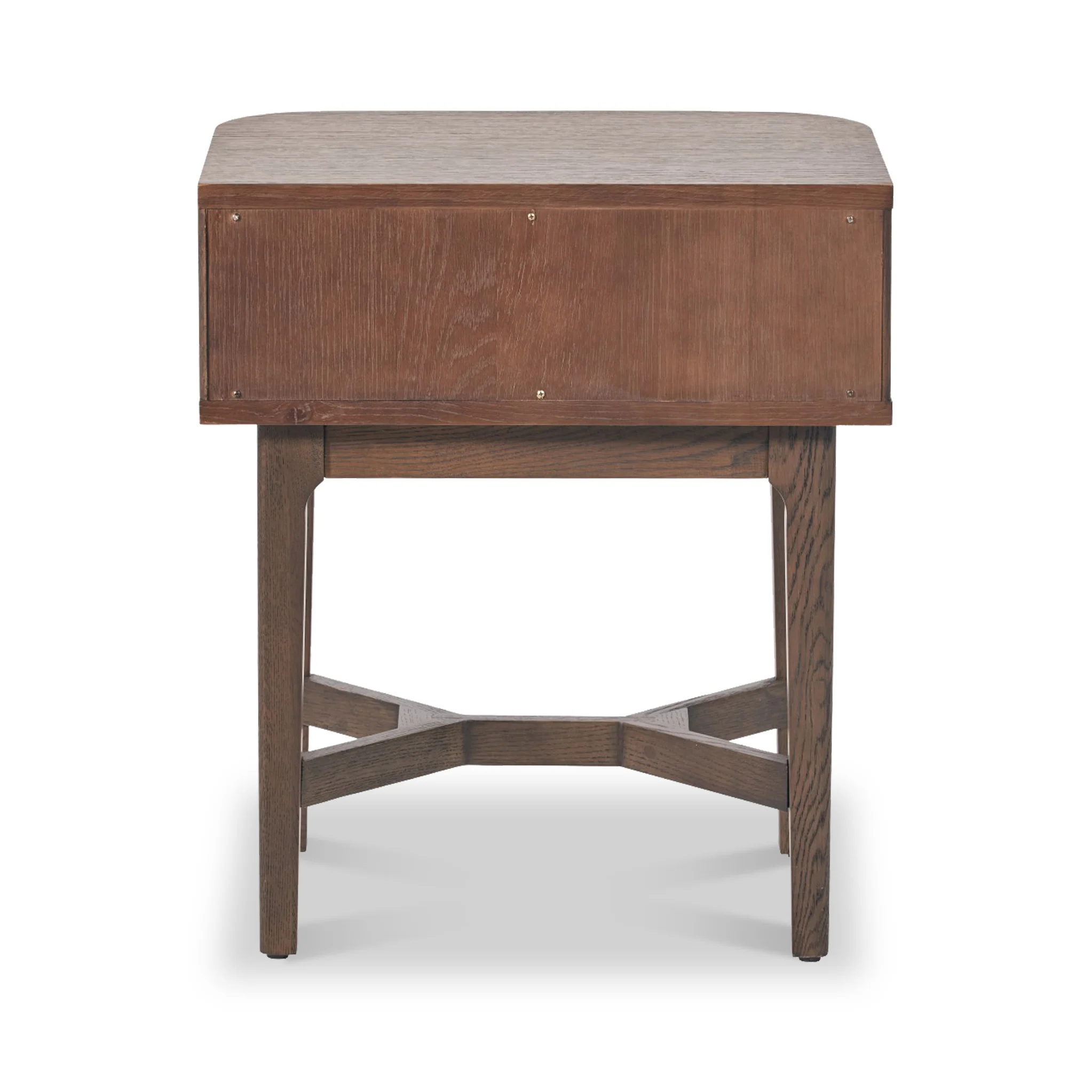 Raie Fluted Oak and Pine 1 Drawer Bedside Table - Image 9