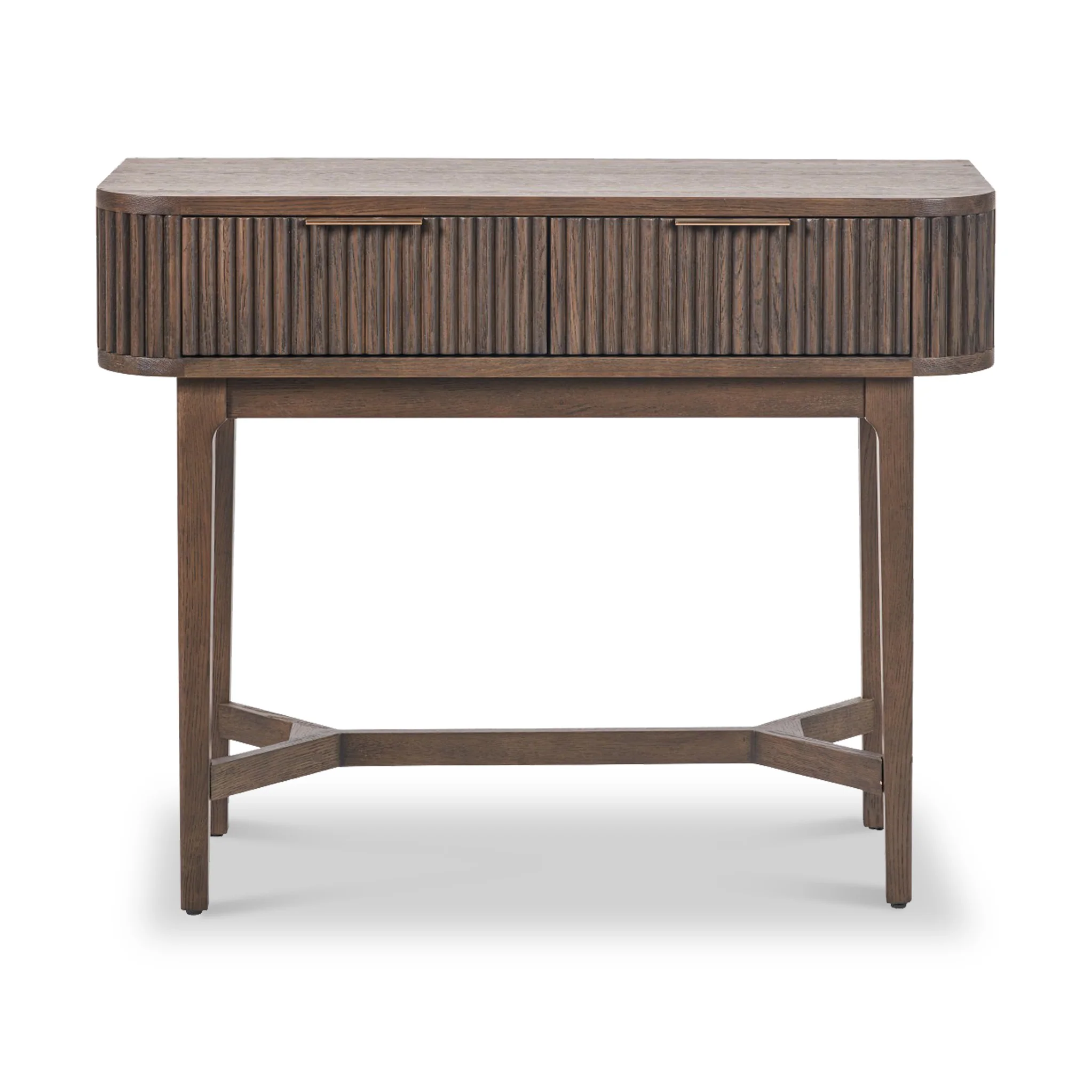 Raie Fluted Oak and Pine Console Table Table - Image 3