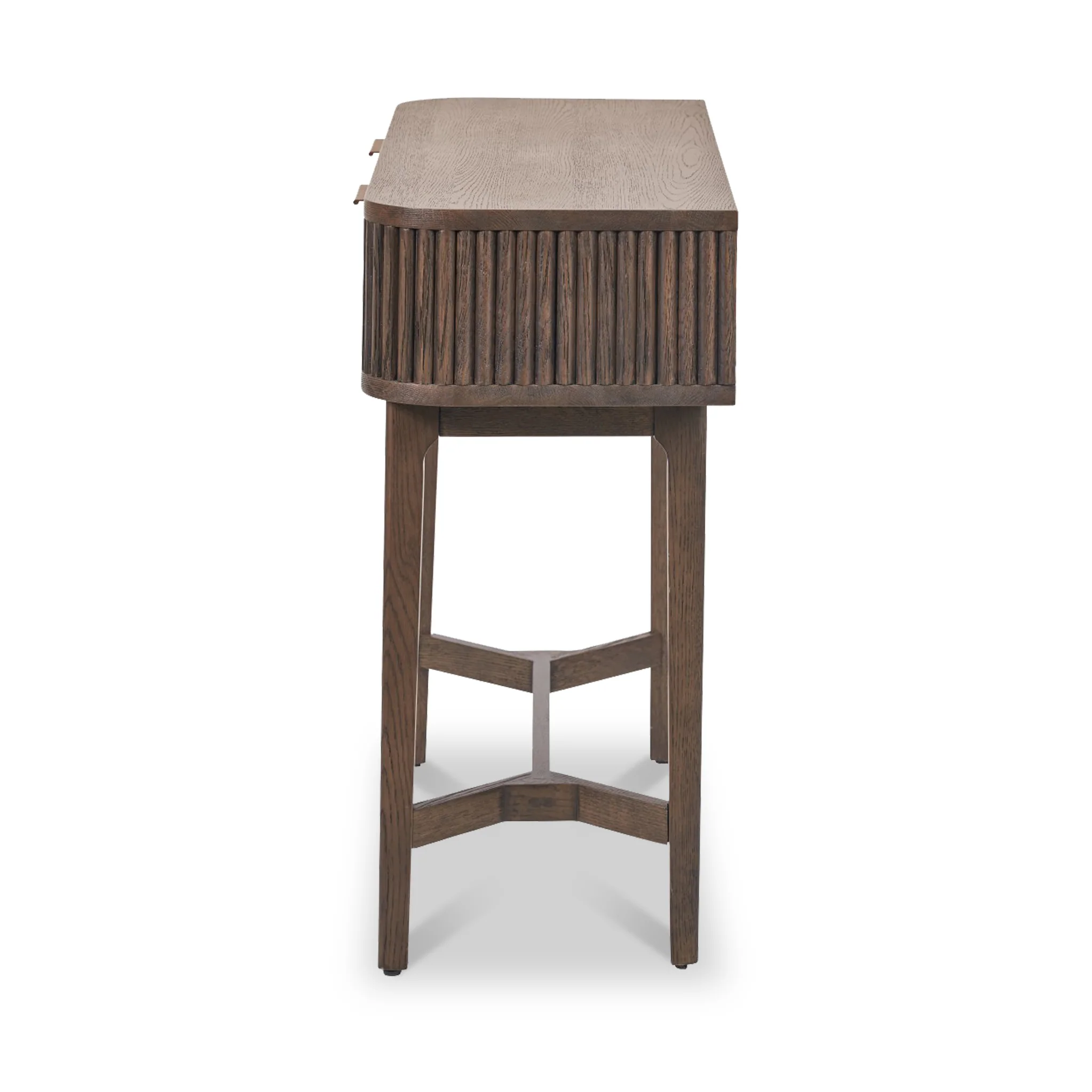 Raie Fluted Oak and Pine Console Table Table - Image 7