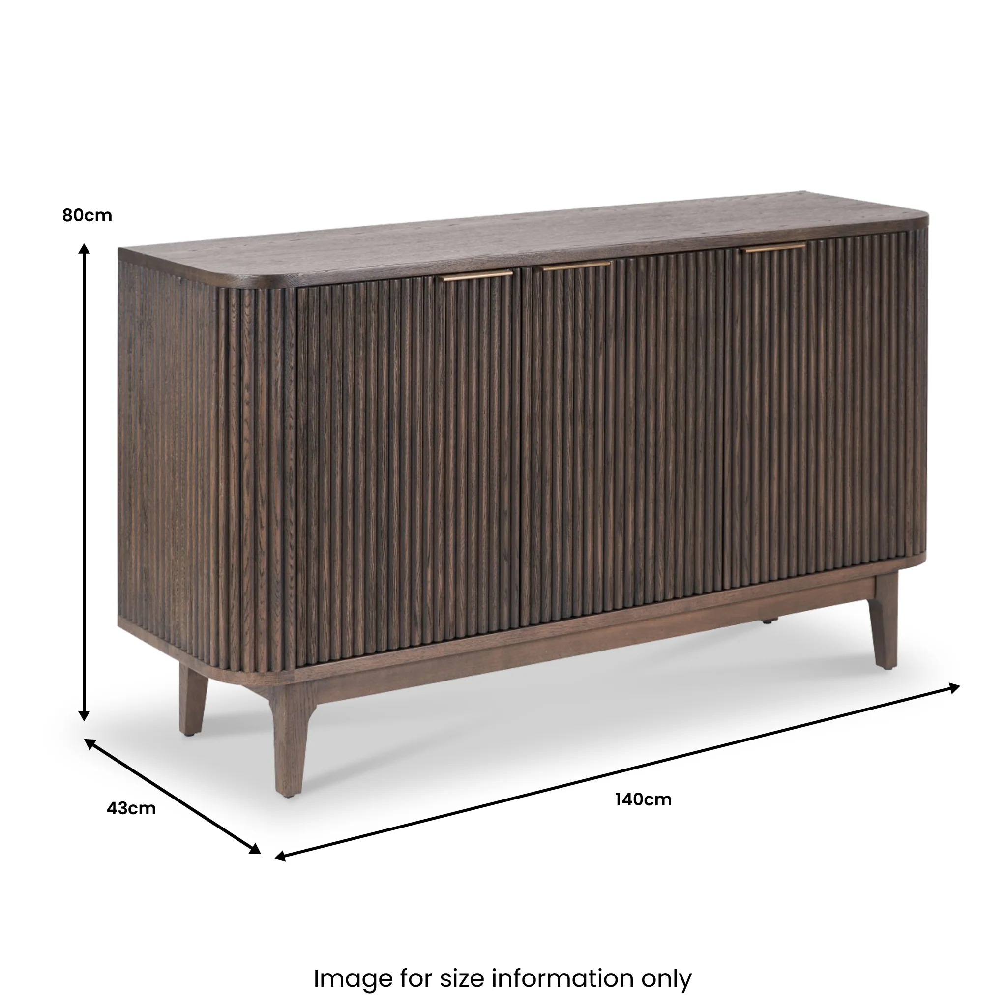 Raie Fluted Oak and Pine Large Sideboard - Image 11