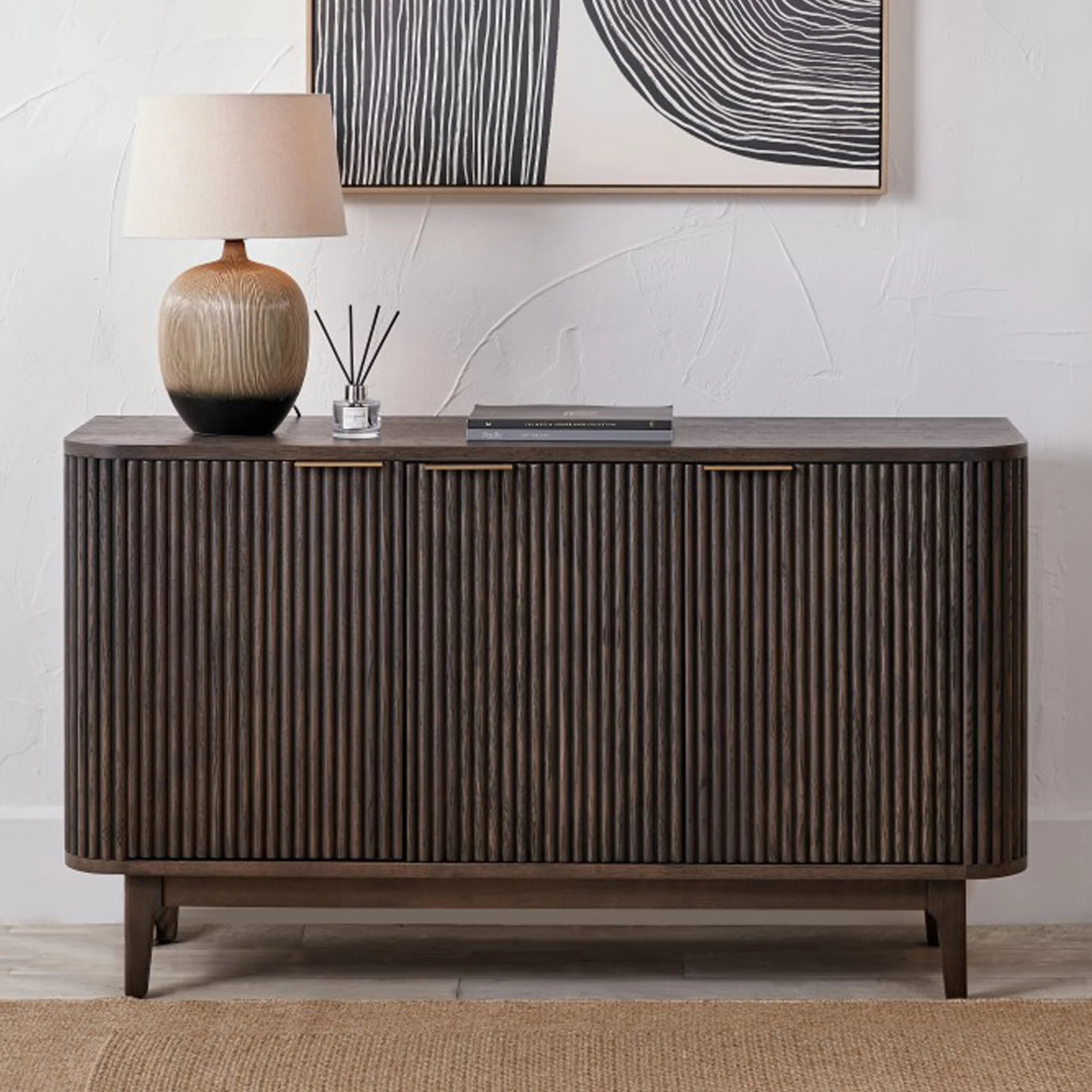 Raie Fluted Oak and Pine Large Sideboard - Image 2