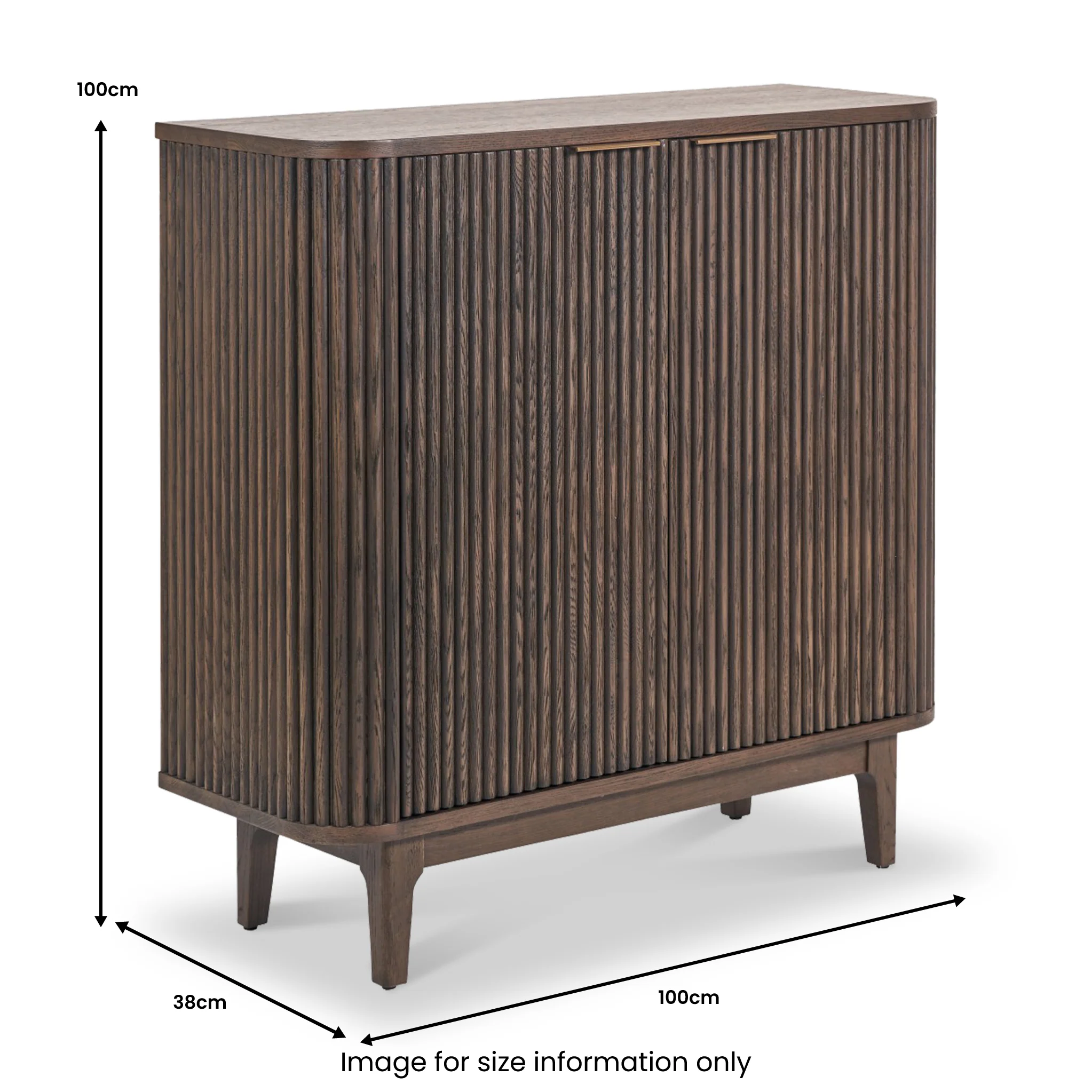 Raie Fluted Oak and Pine Small Sideboard - Image 10