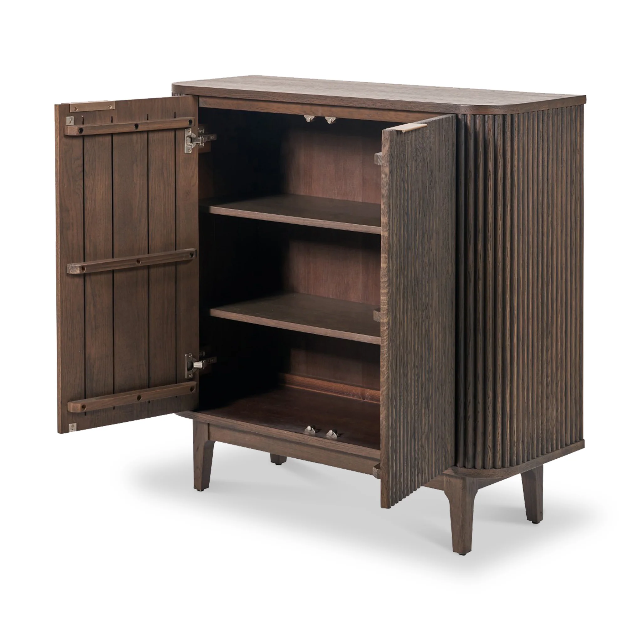 Raie Fluted Oak and Pine Small Sideboard - Image 5