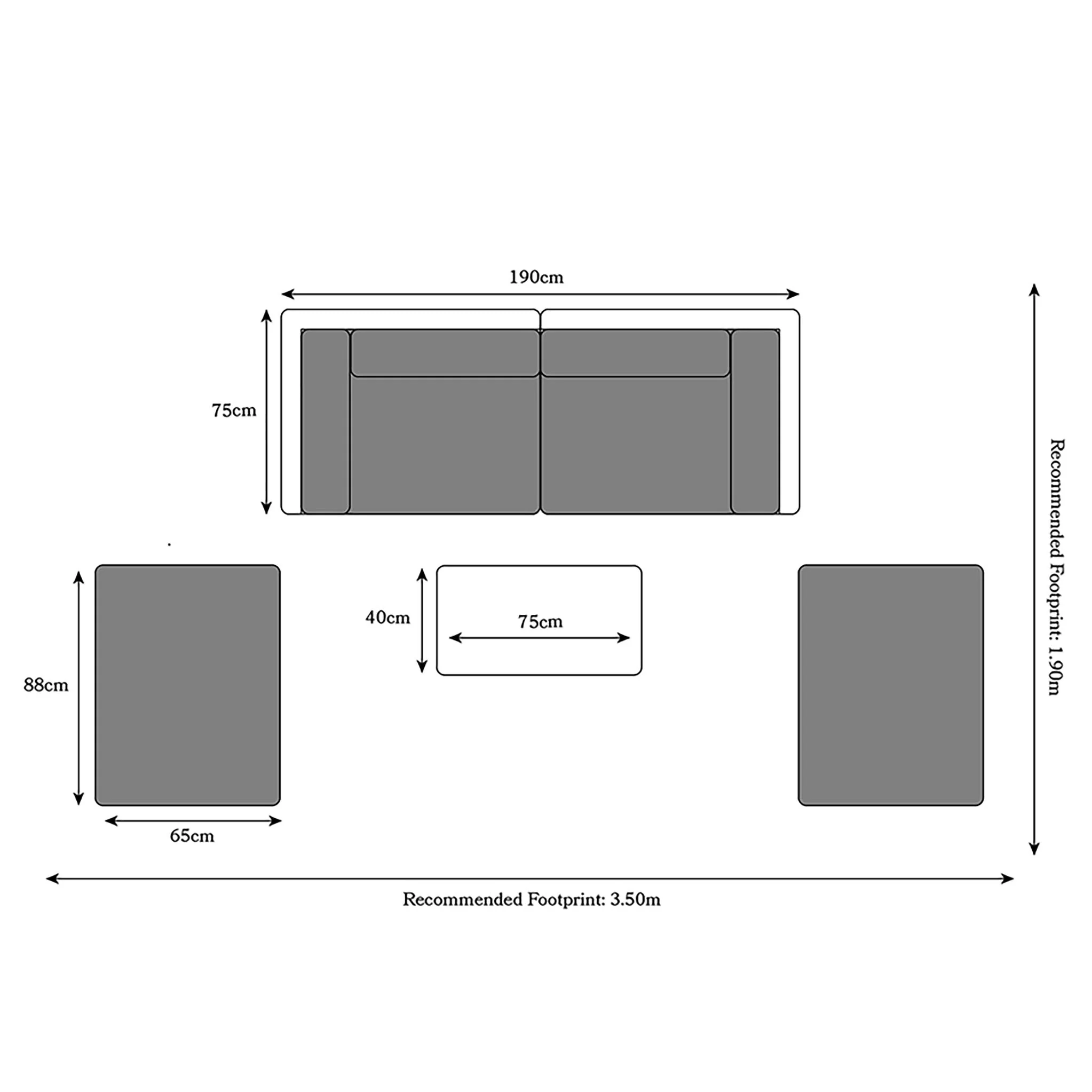 Rattan Multipositional Lounge Set with Console - Image 18