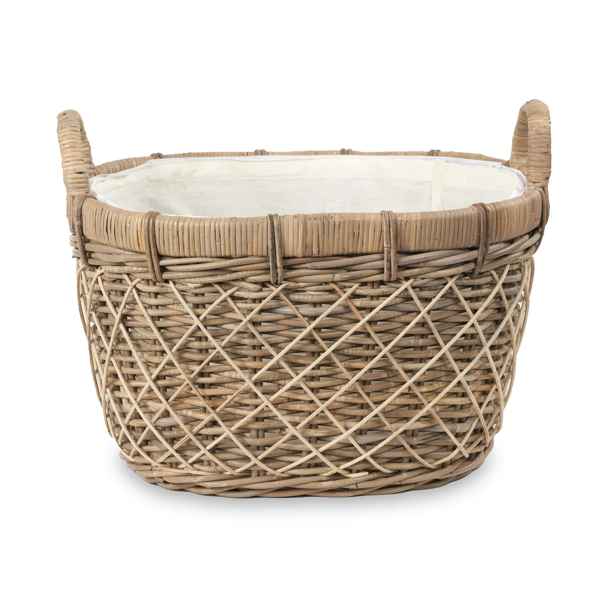 Rattan Oval Handled Laundry Basket - Image 3