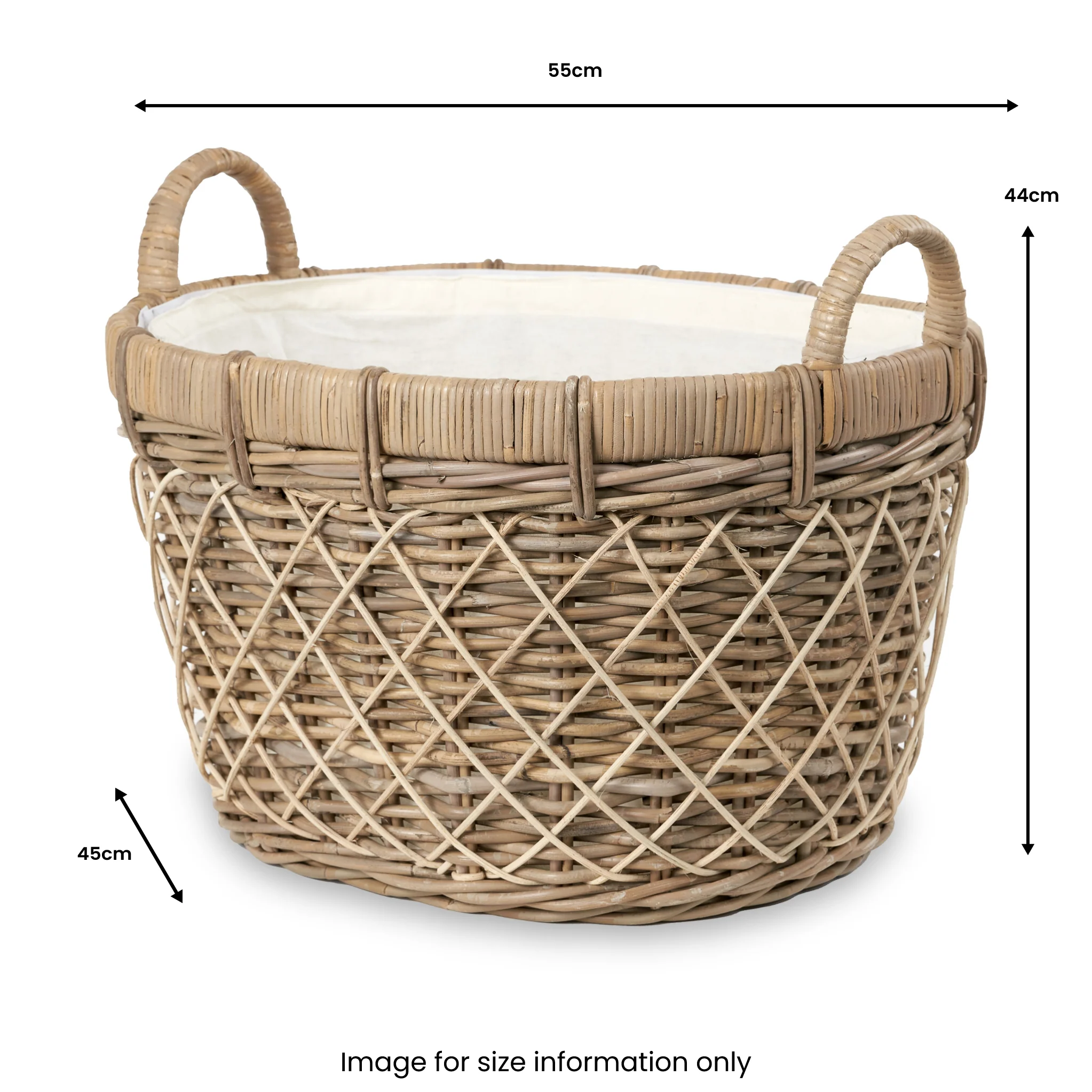 Rattan Oval Handled Laundry Basket - Image 8