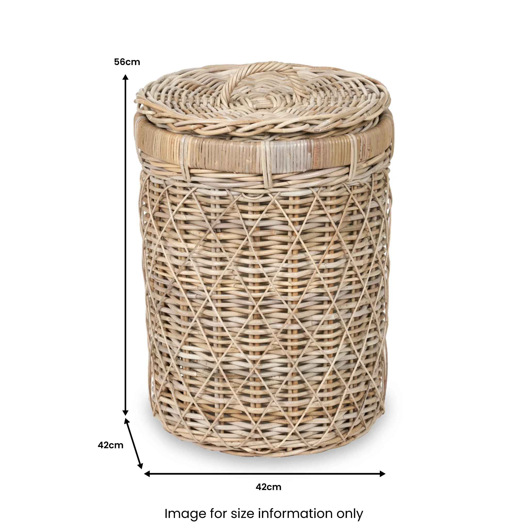 Rattan Round Linen Basket - Image 10
