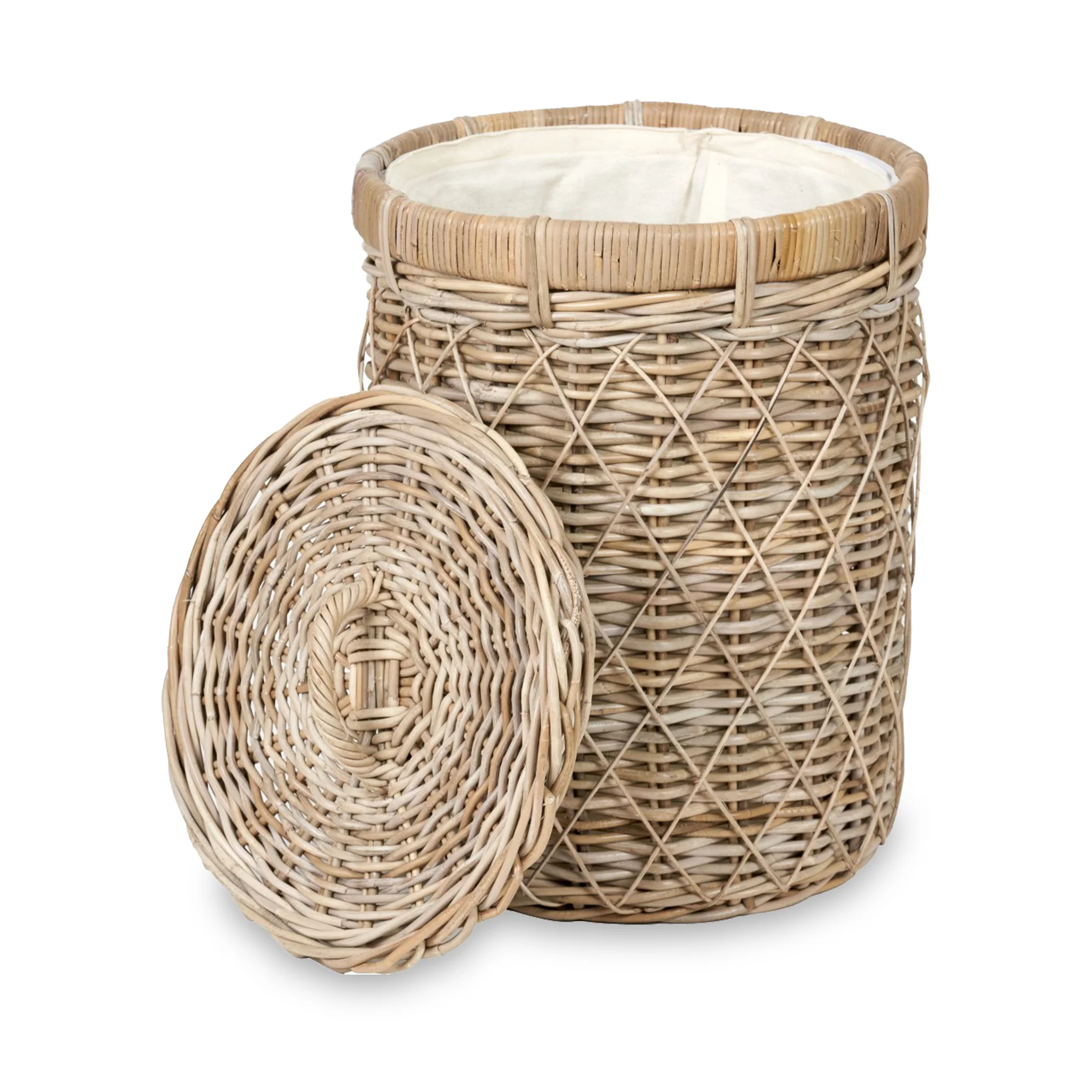 Rattan Round Linen Basket - Image 3