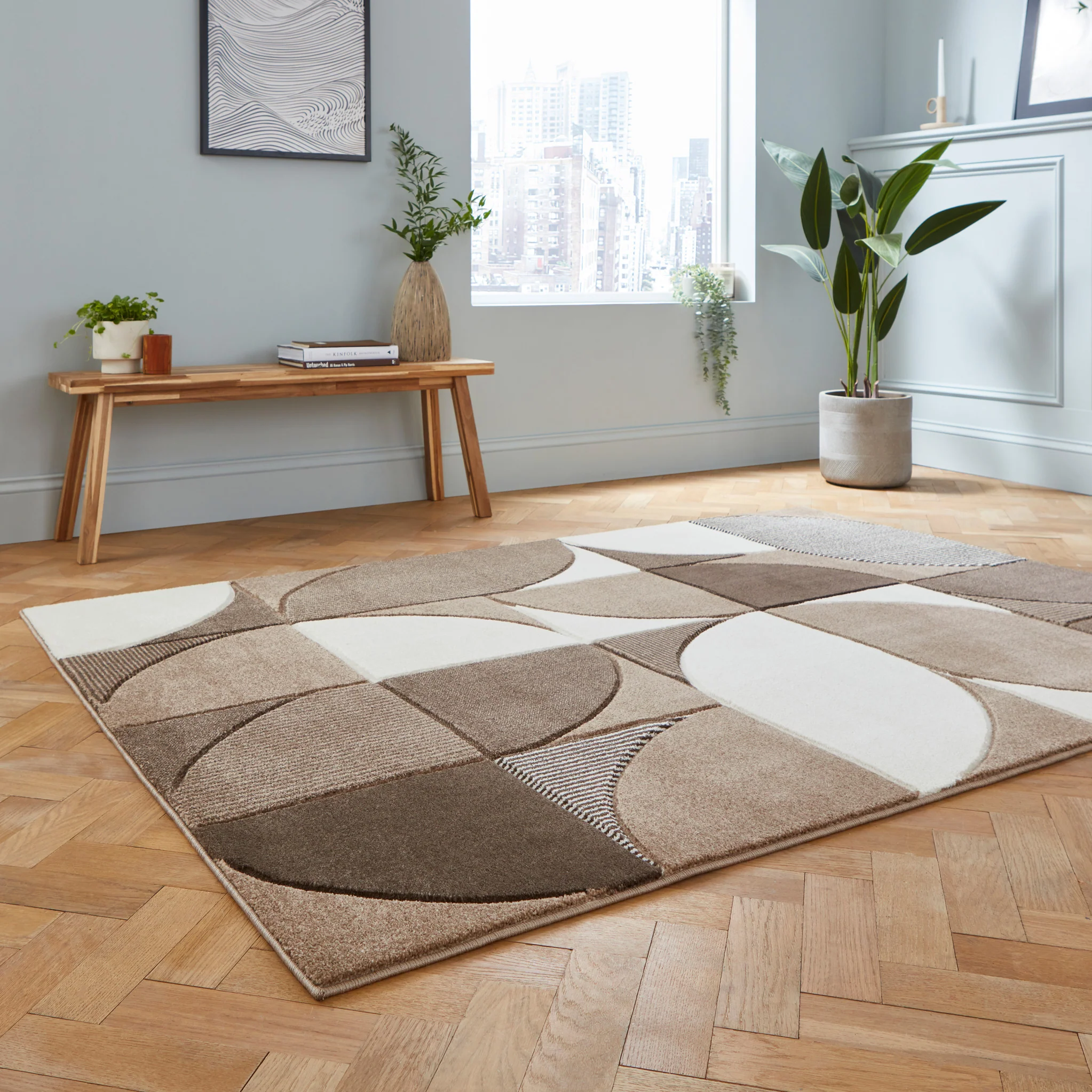 Regis Geometric Leaf Rug - Image 3