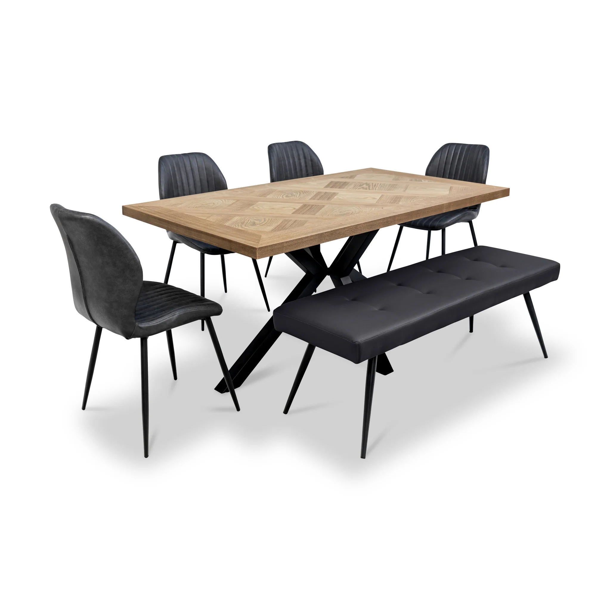 Renley Faux Leather Dining Bench - Image 4