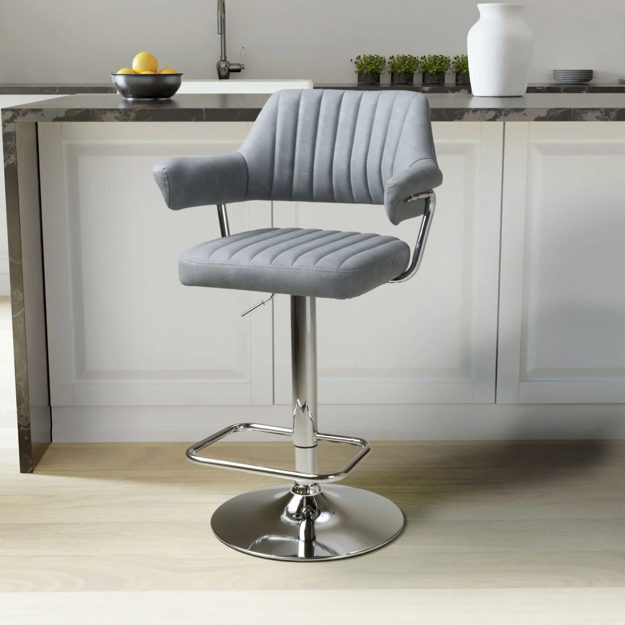 Rhonwen Faux Leather Bar Stool - Image 9