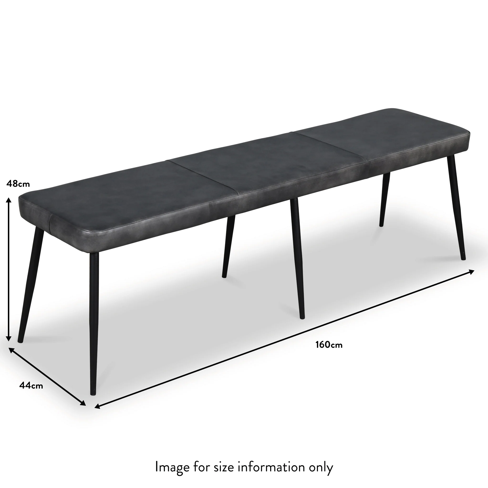 Riana Leather 160cm Bench - Image 7