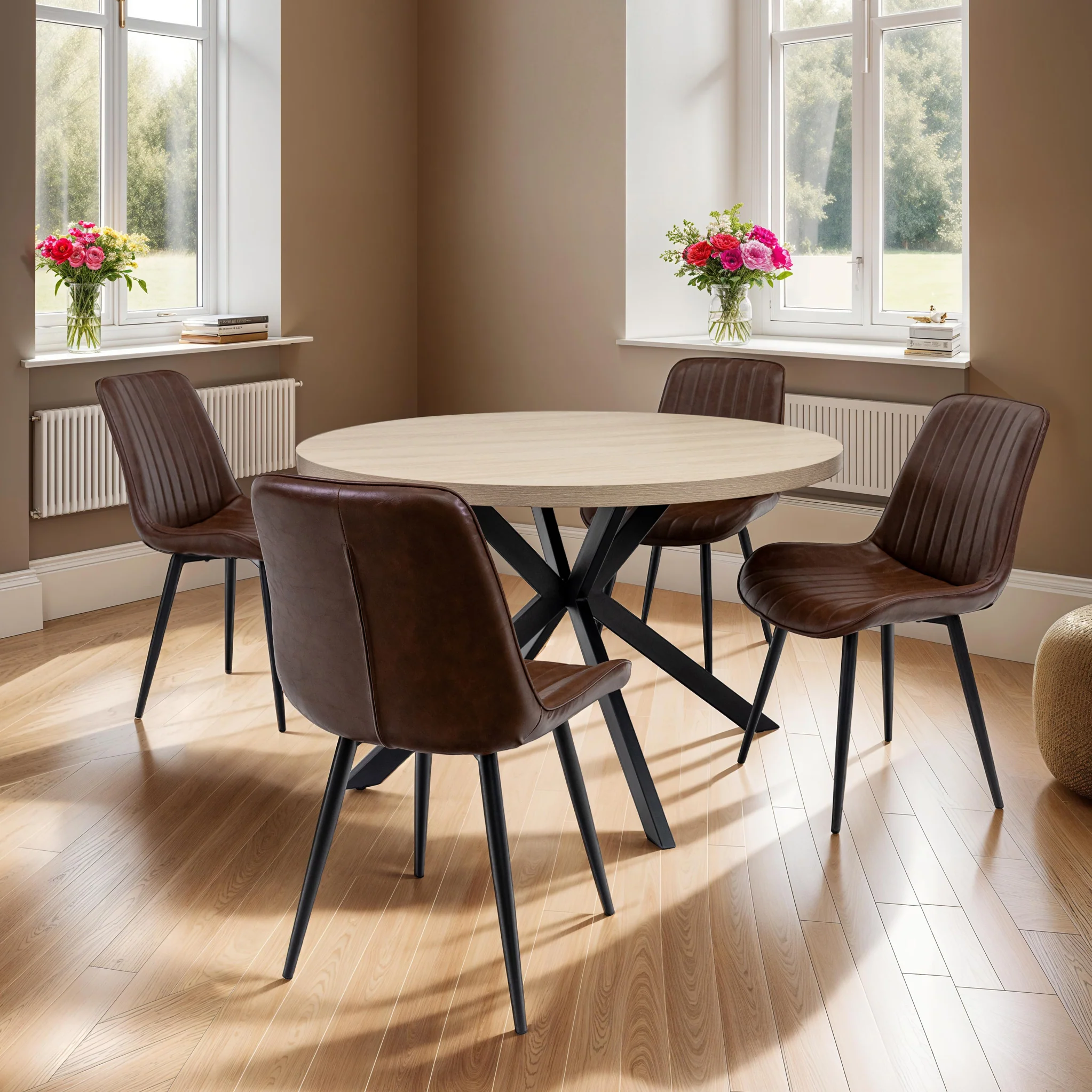 Rivera 120cm Round Starburst Leg Dining Table - Image 2