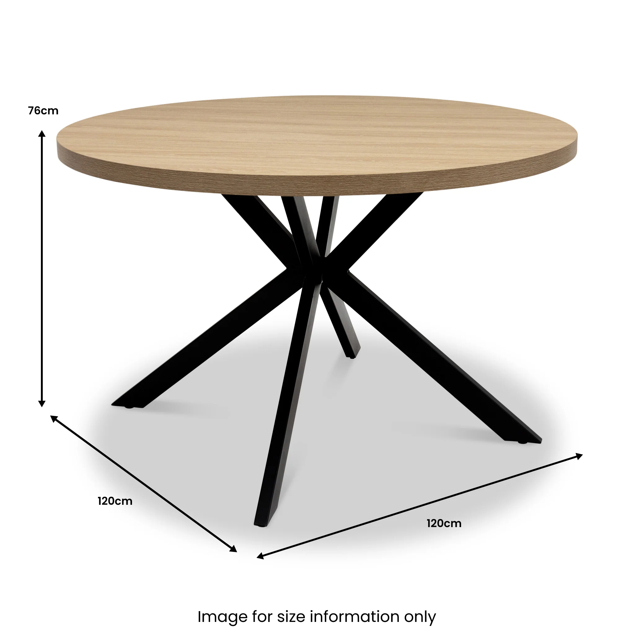 Rivera 120cm Round Starburst Leg Dining Table - Image 9