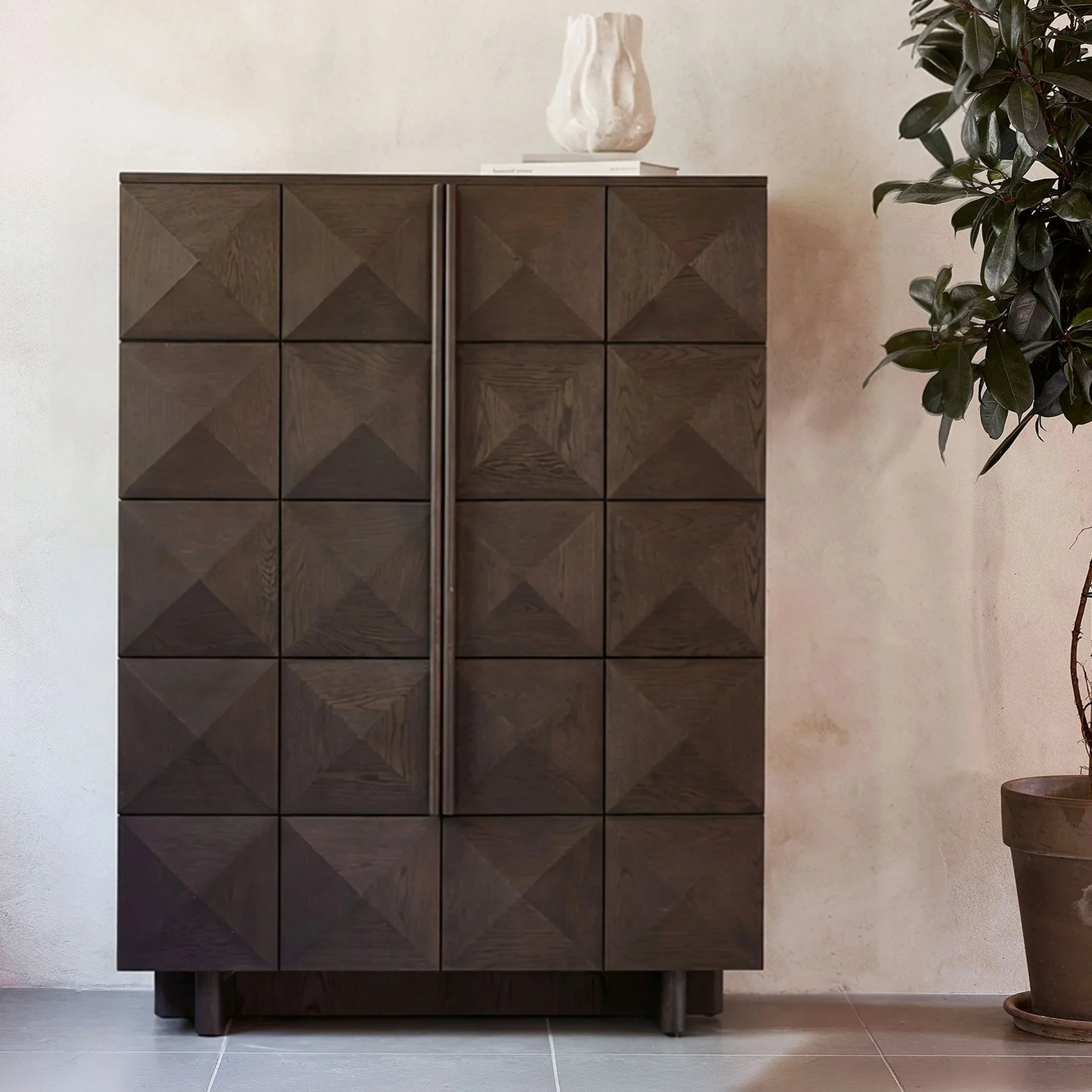 Roka Oak Geometric 2 Door Cabinet - Image 2