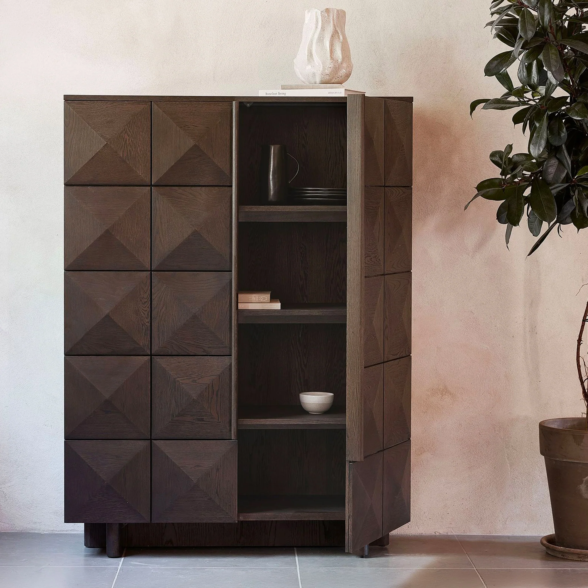 Roka Oak Geometric 2 Door Cabinet - Image 4