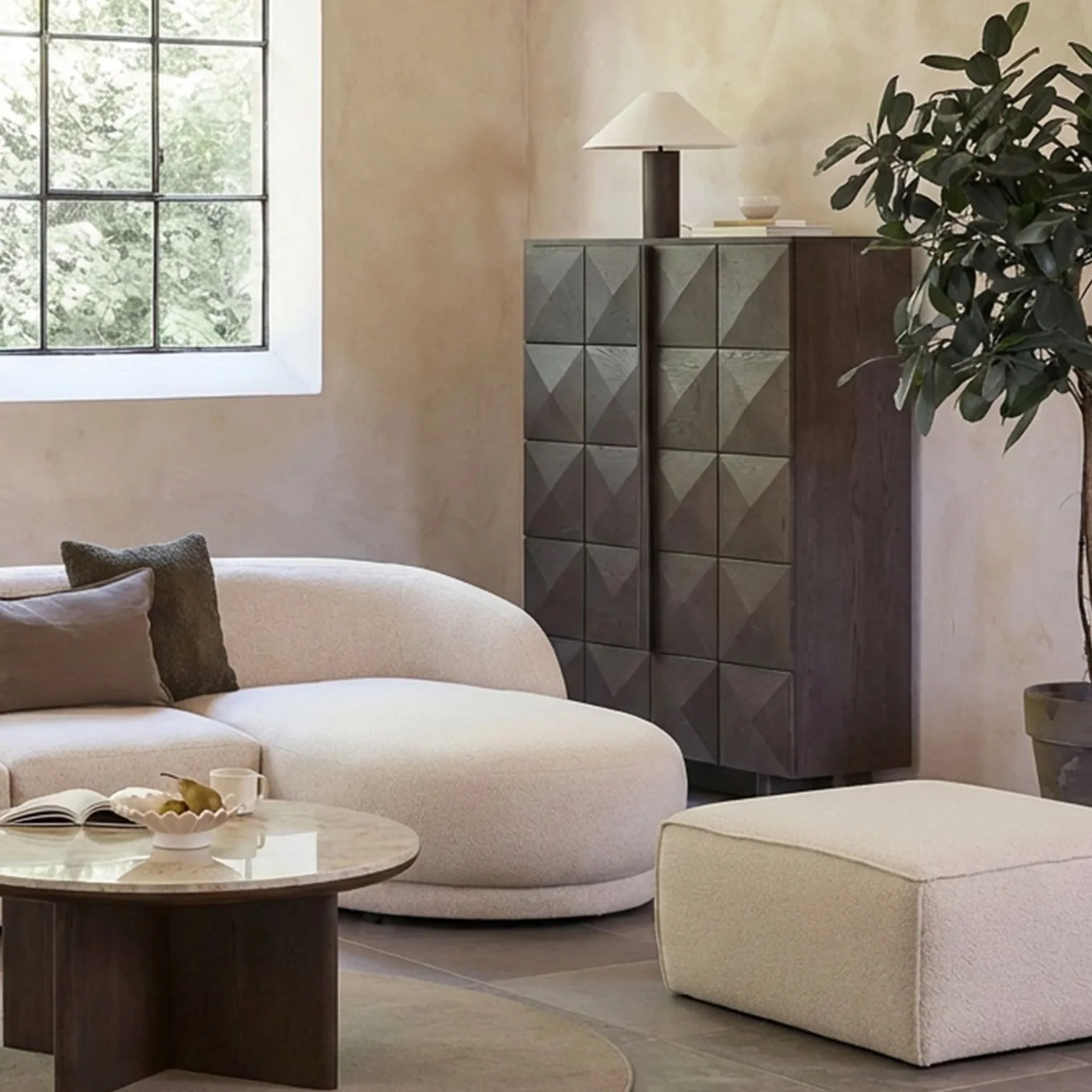 Roka Oak Geometric 2 Door Cabinet - Image 5