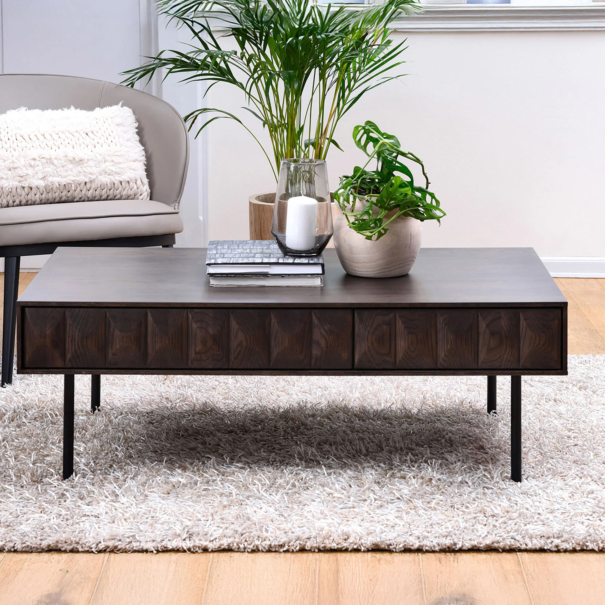 Roka Oak Geometric Coffee Table - Image 7
