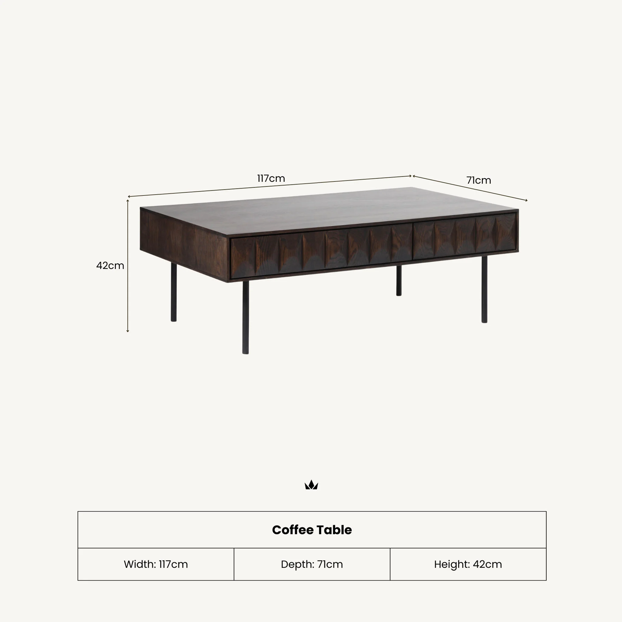 Roka Oak Geometric Coffee Table - Image 9