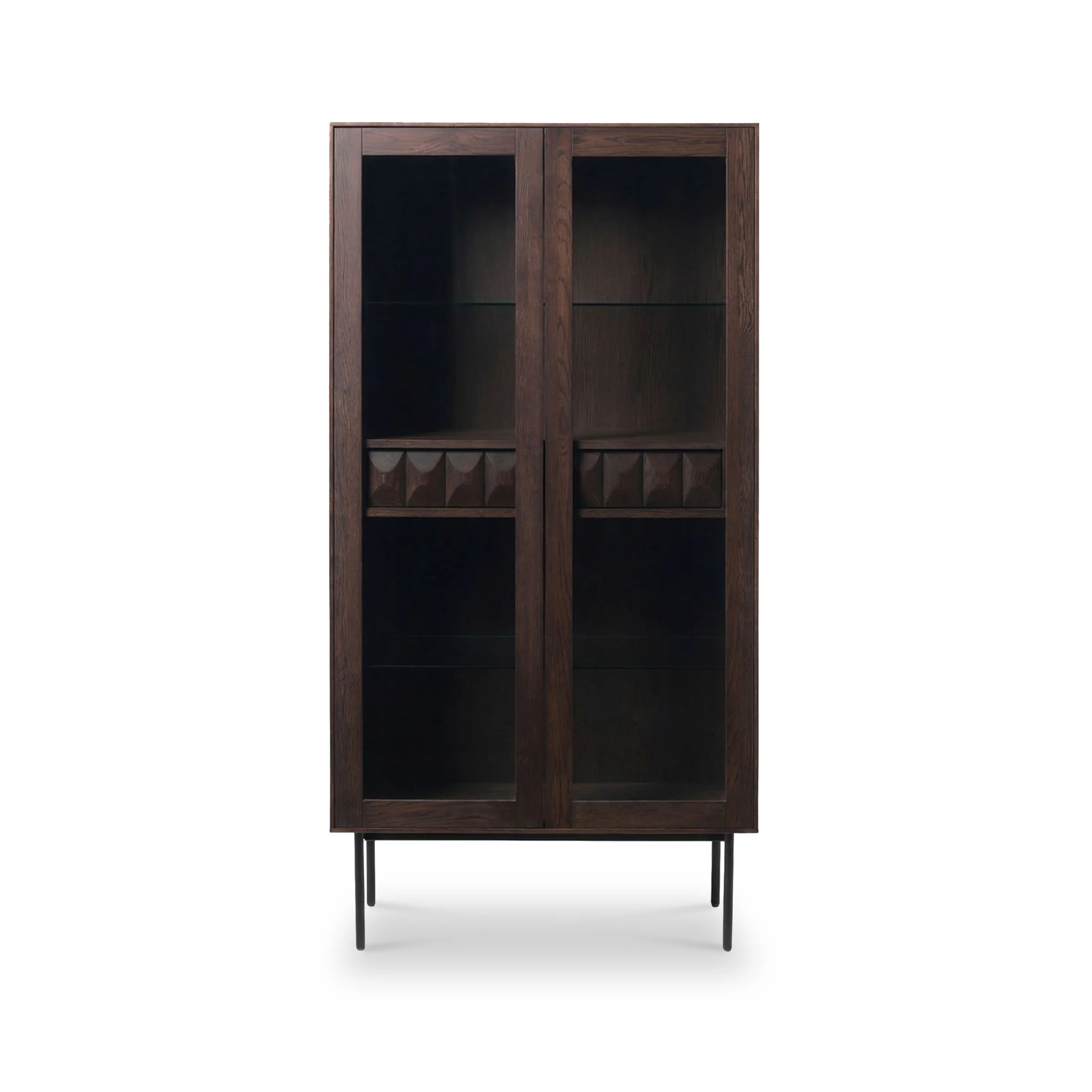 Roka Oak Geometric Display Cabinet - Image 3