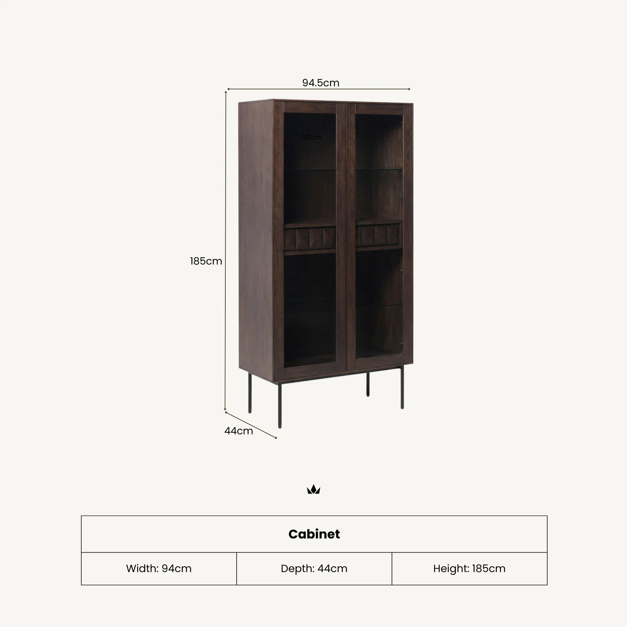 Roka Oak Geometric Display Cabinet - Image 7